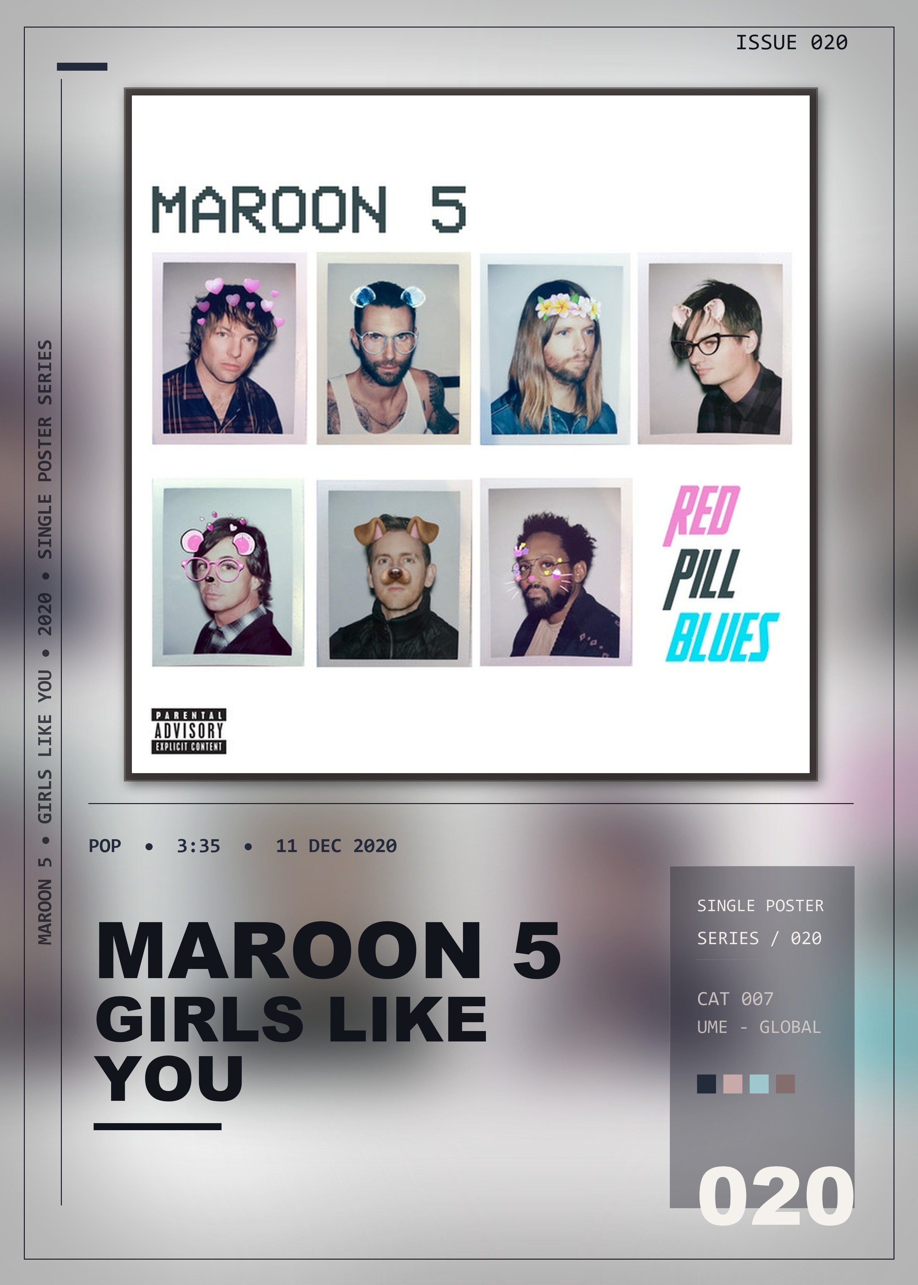Music poster: Maroon 5 - Girls Like You