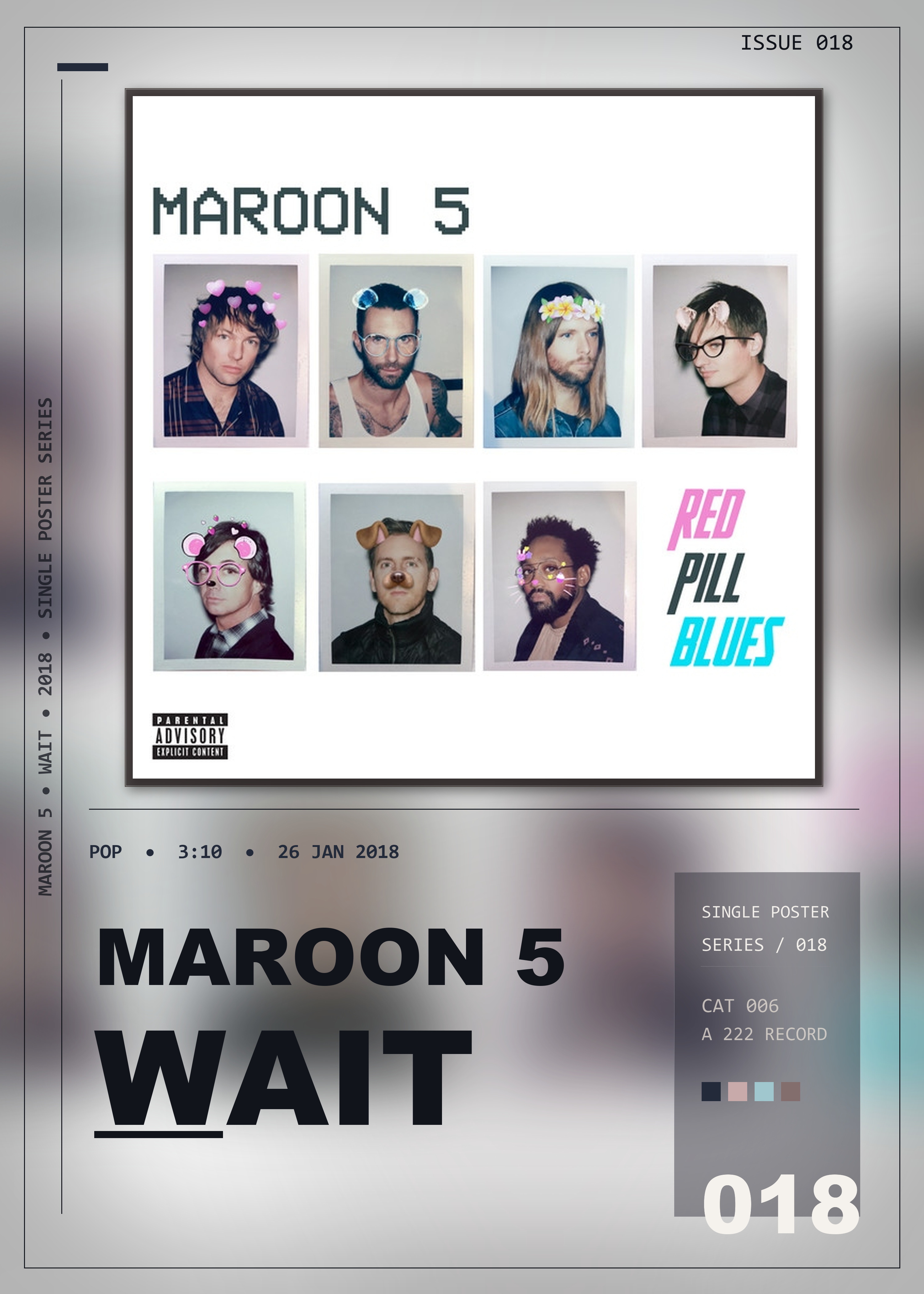 Music poster: Maroon 5 - Wait