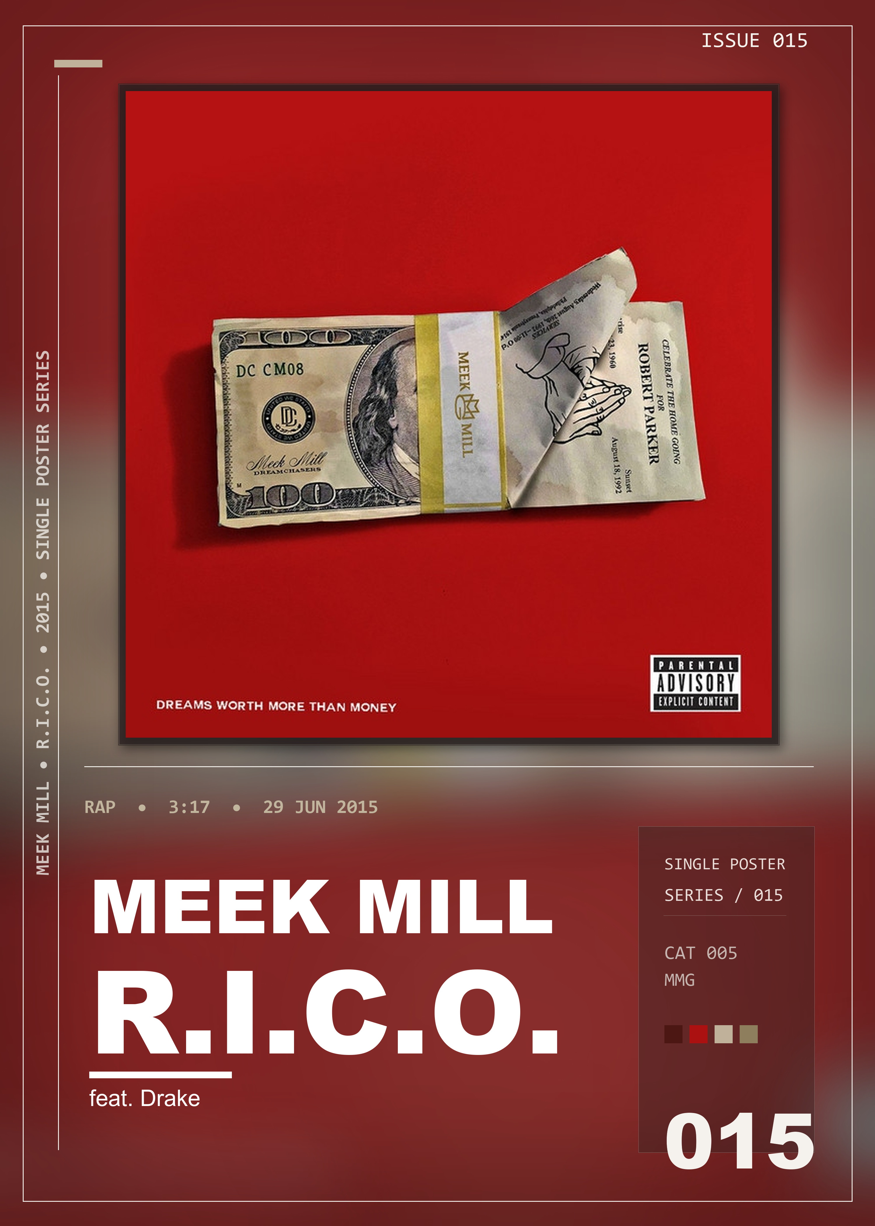 Music poster: Meek Mill - RICO feat Drake