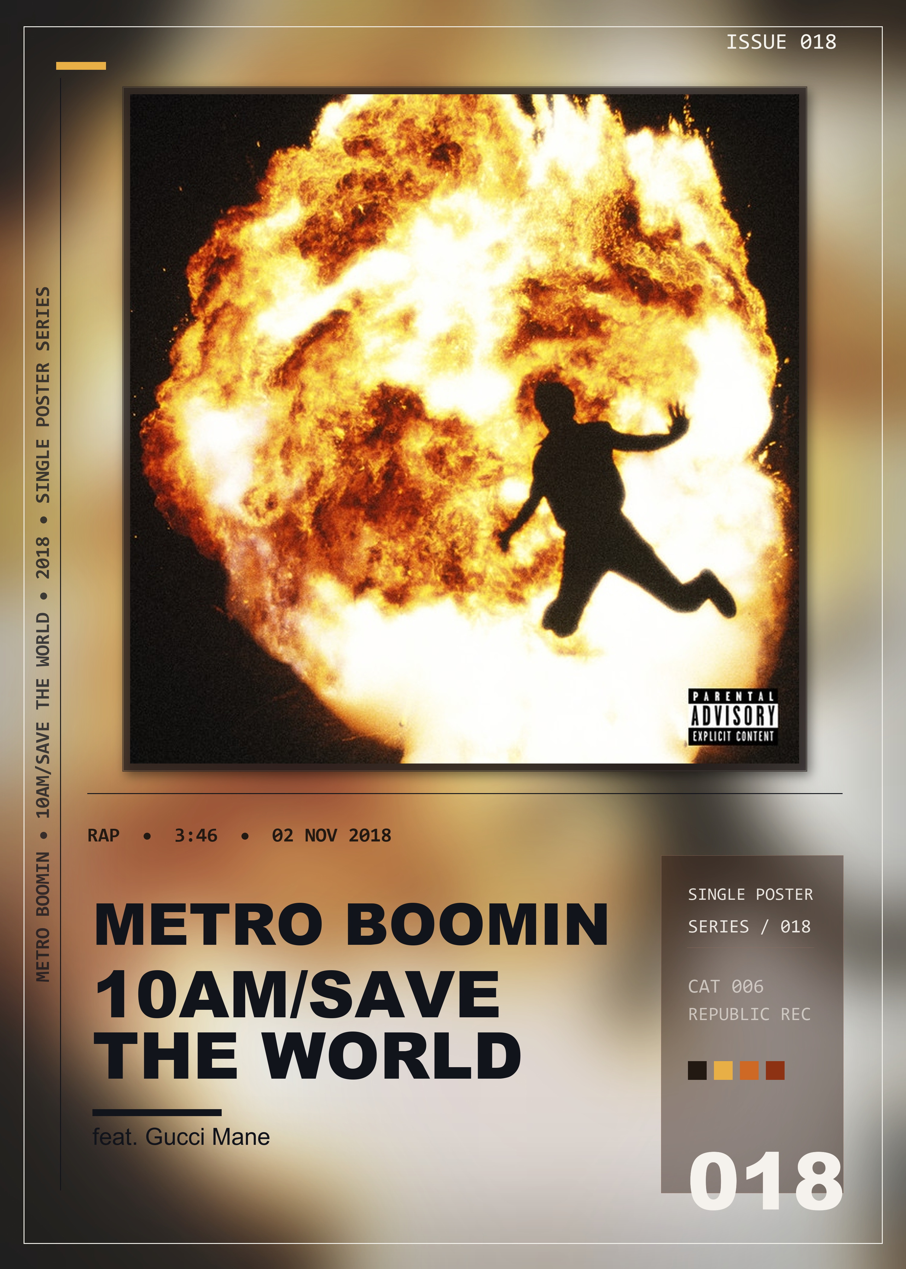 Music poster: Metro Boomin - 10AMSave The World feat Gucci Mane
