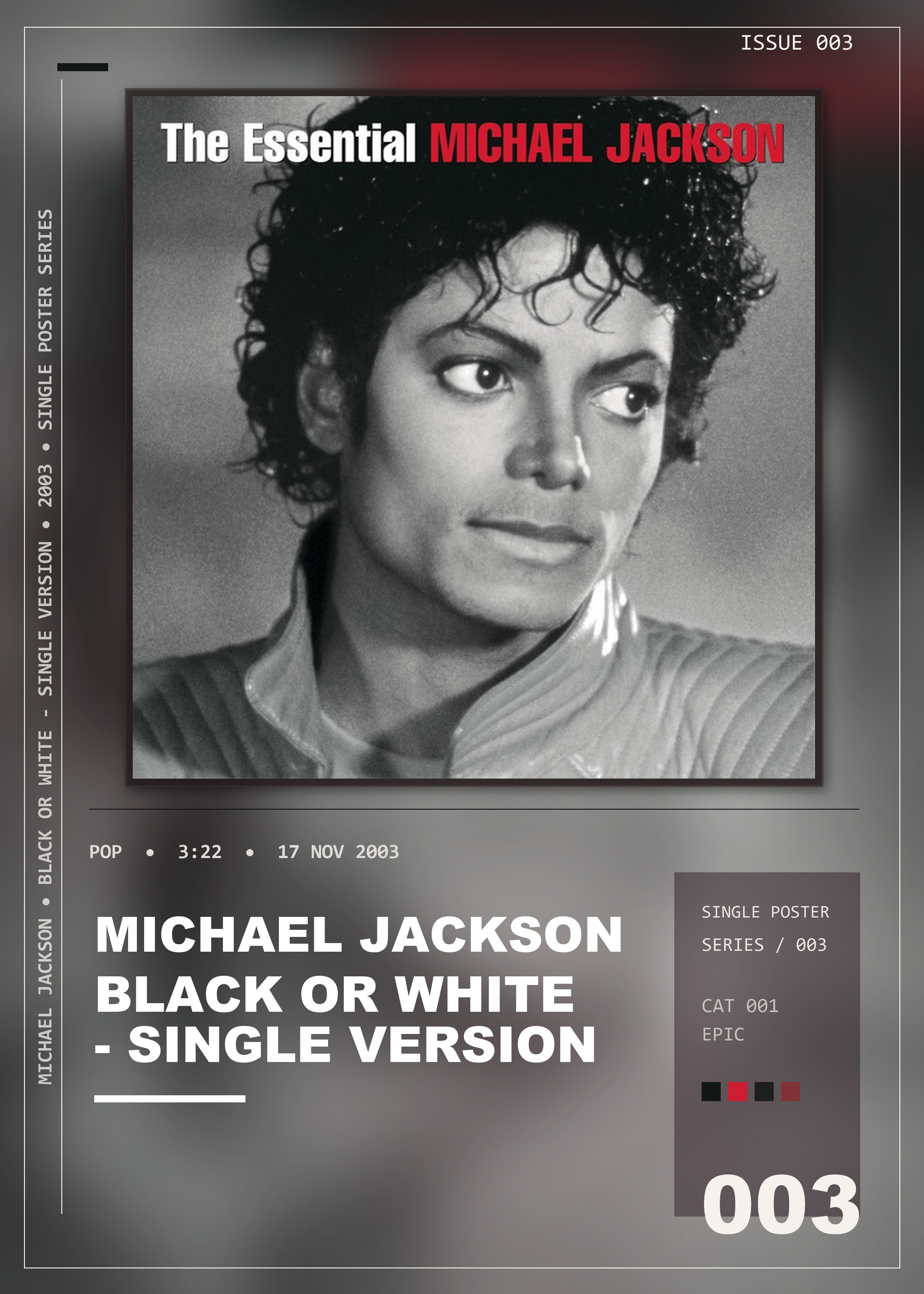 Music poster: Michael Jackson - Black or White - Single Version