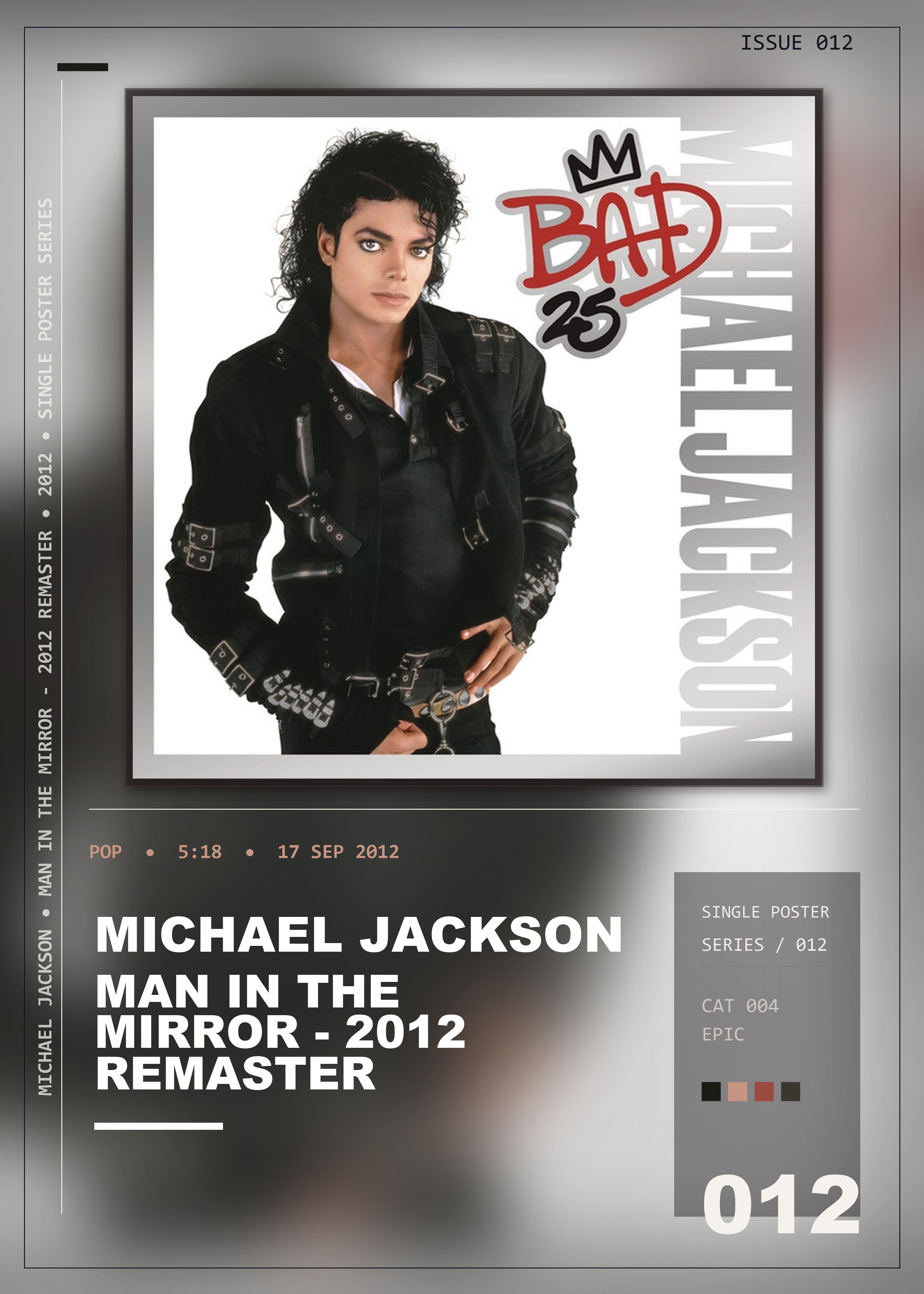 Music poster: Michael Jackson - Man in the Mirror - 2012 Remaster