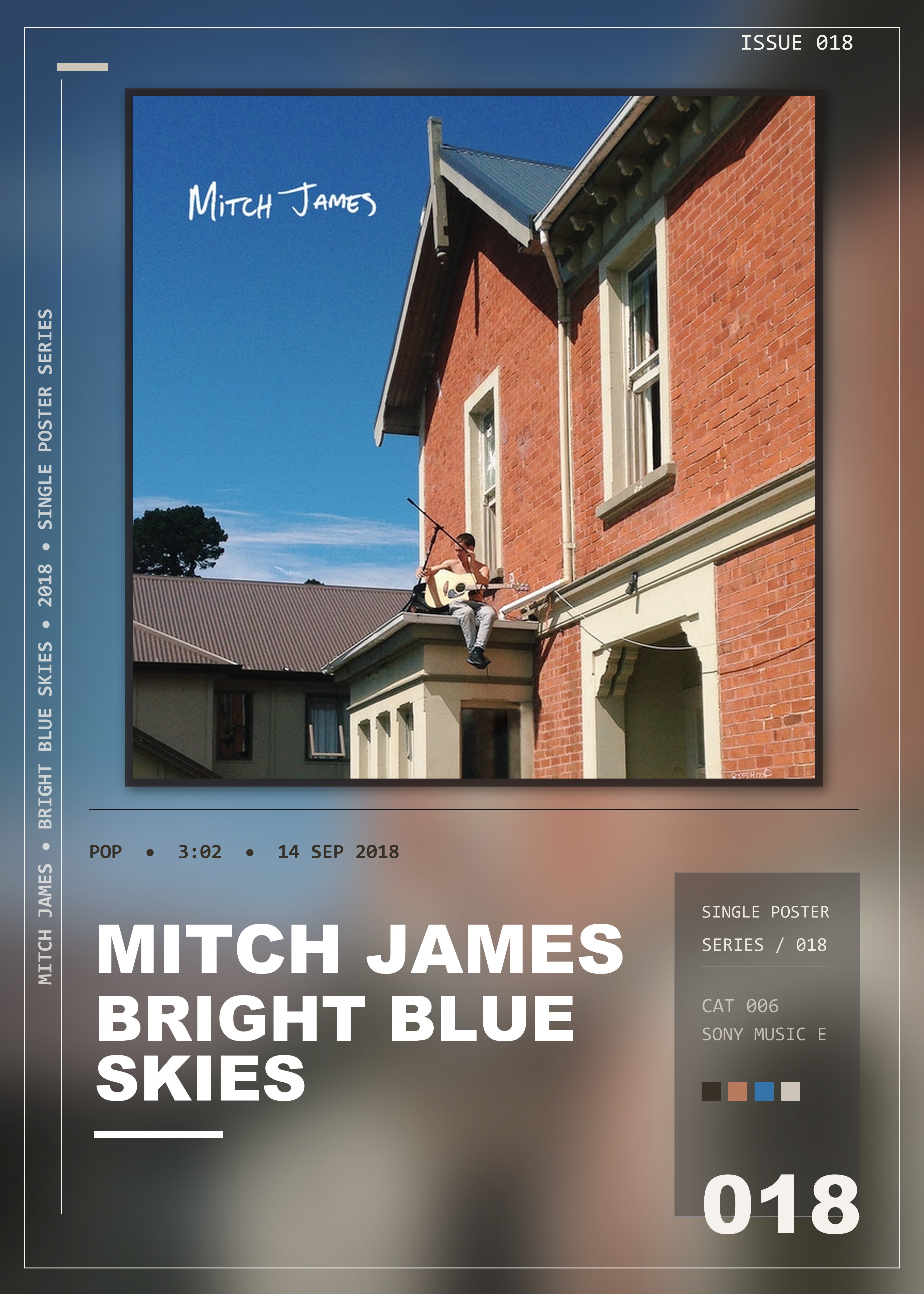 Music poster: Mitch James - Bright Blue Skies