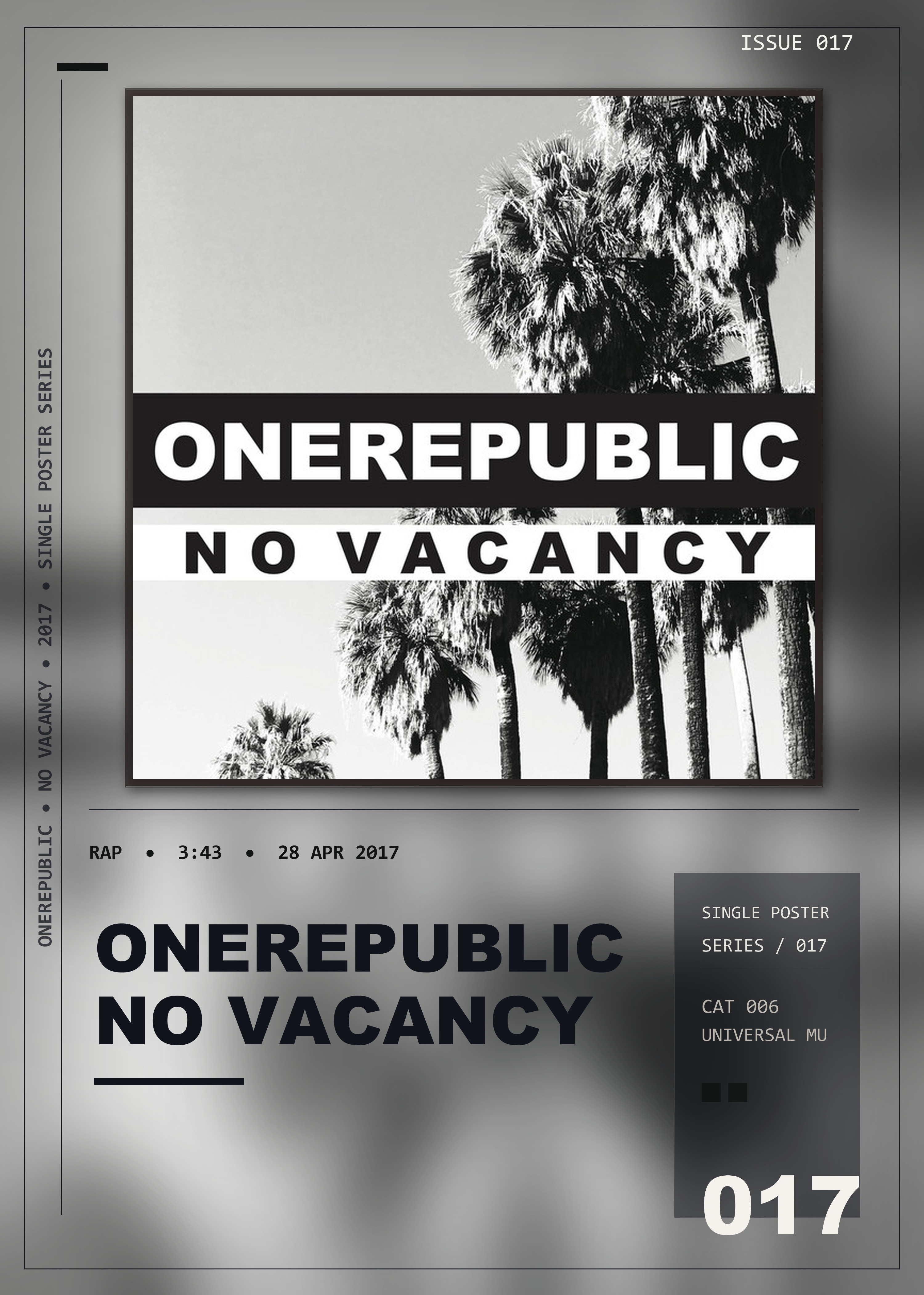Music poster: OneRepublic - No Vacancy