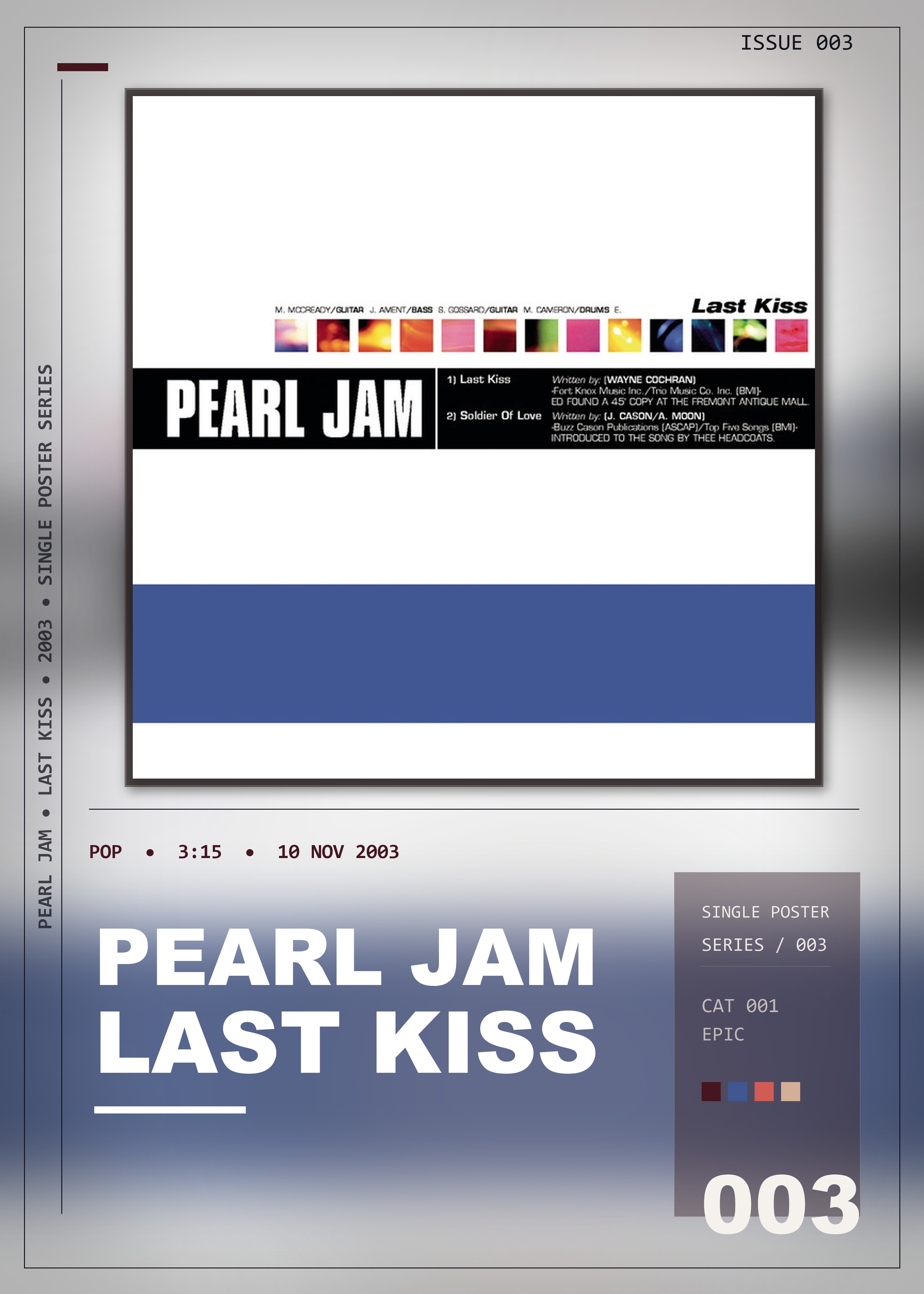 Music poster: Pearl Jam - Last Kiss