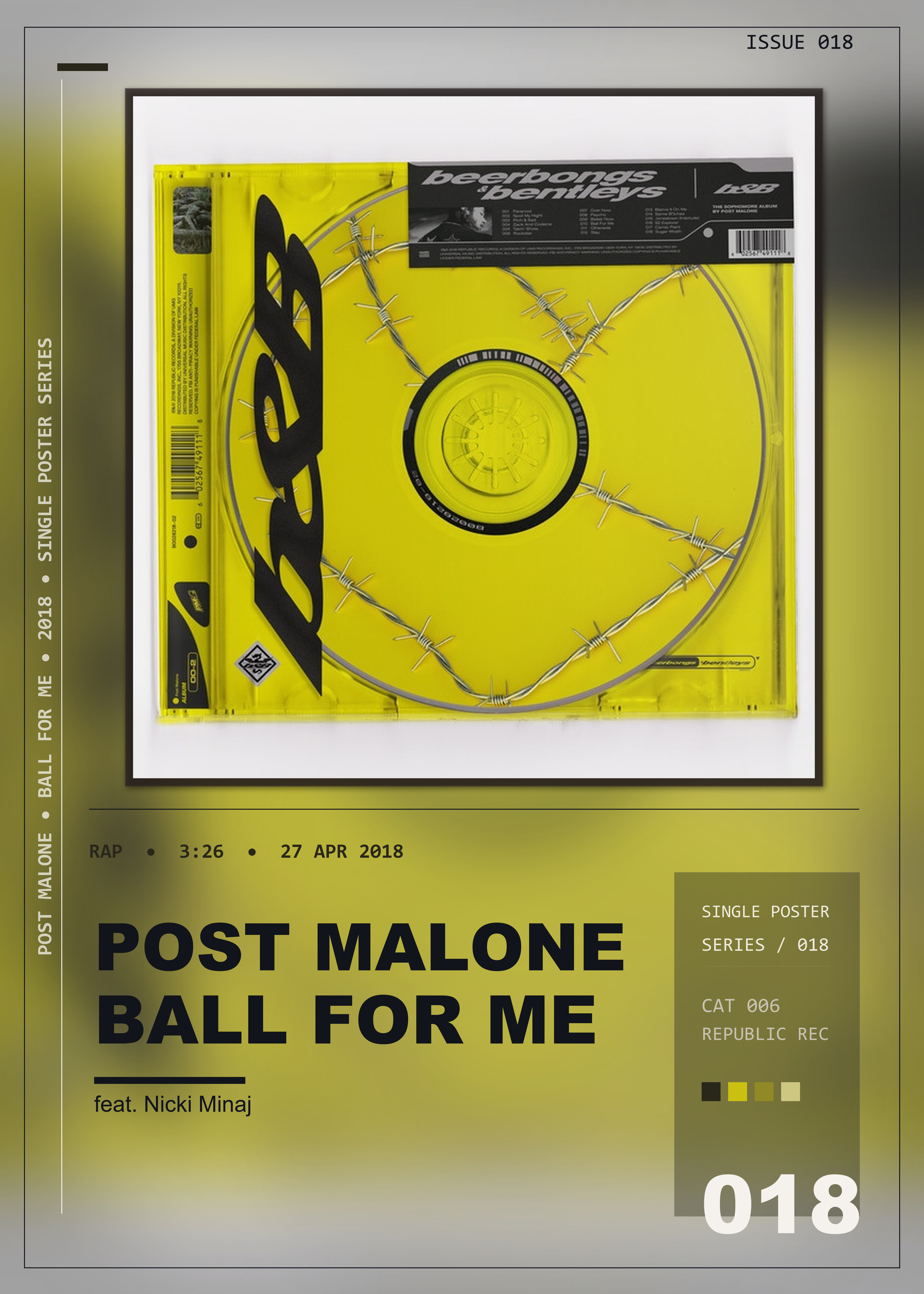 Music poster: Post Malone - Ball For Me feat Nicki Minaj