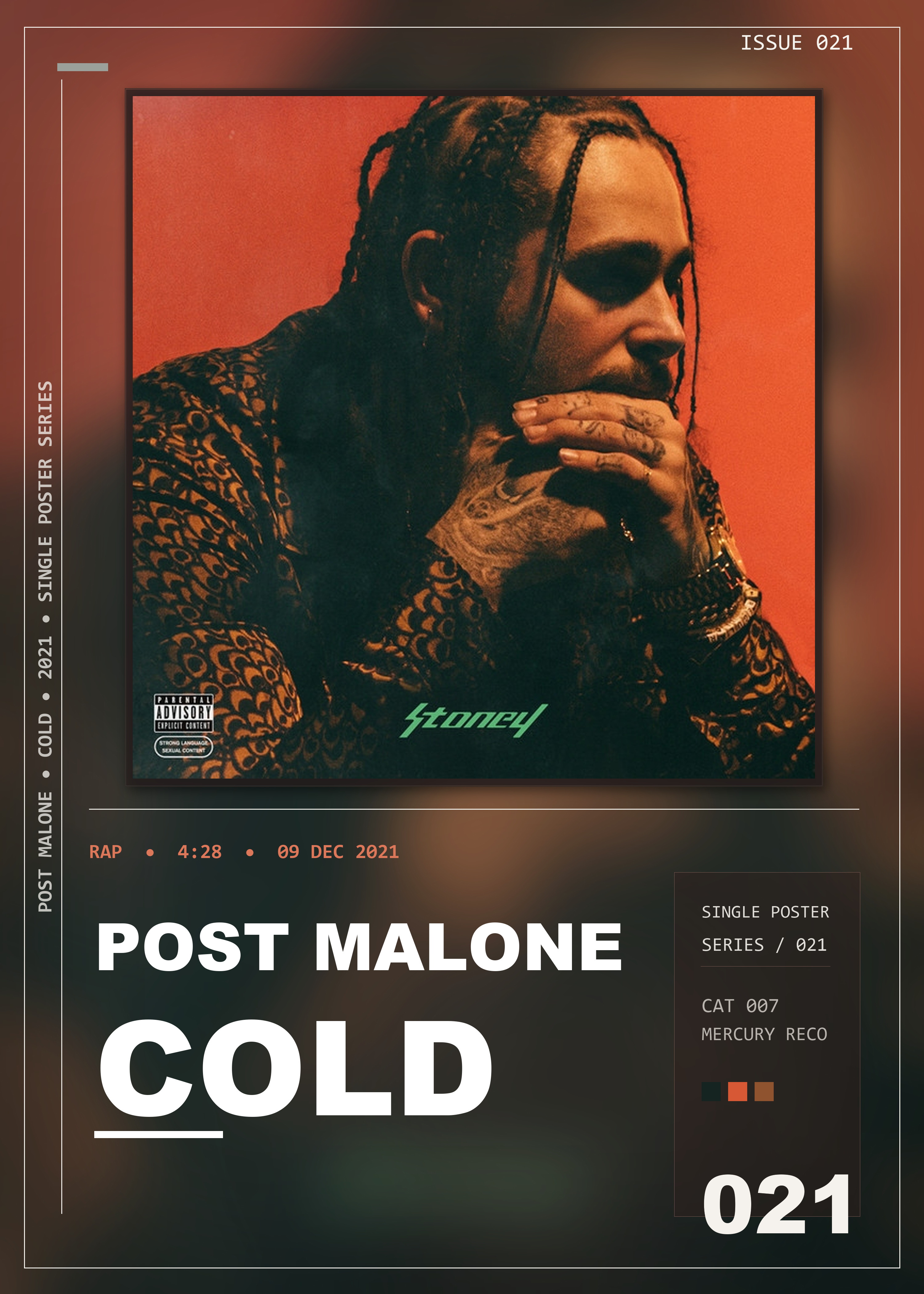 Music poster: Post Malone - Cold