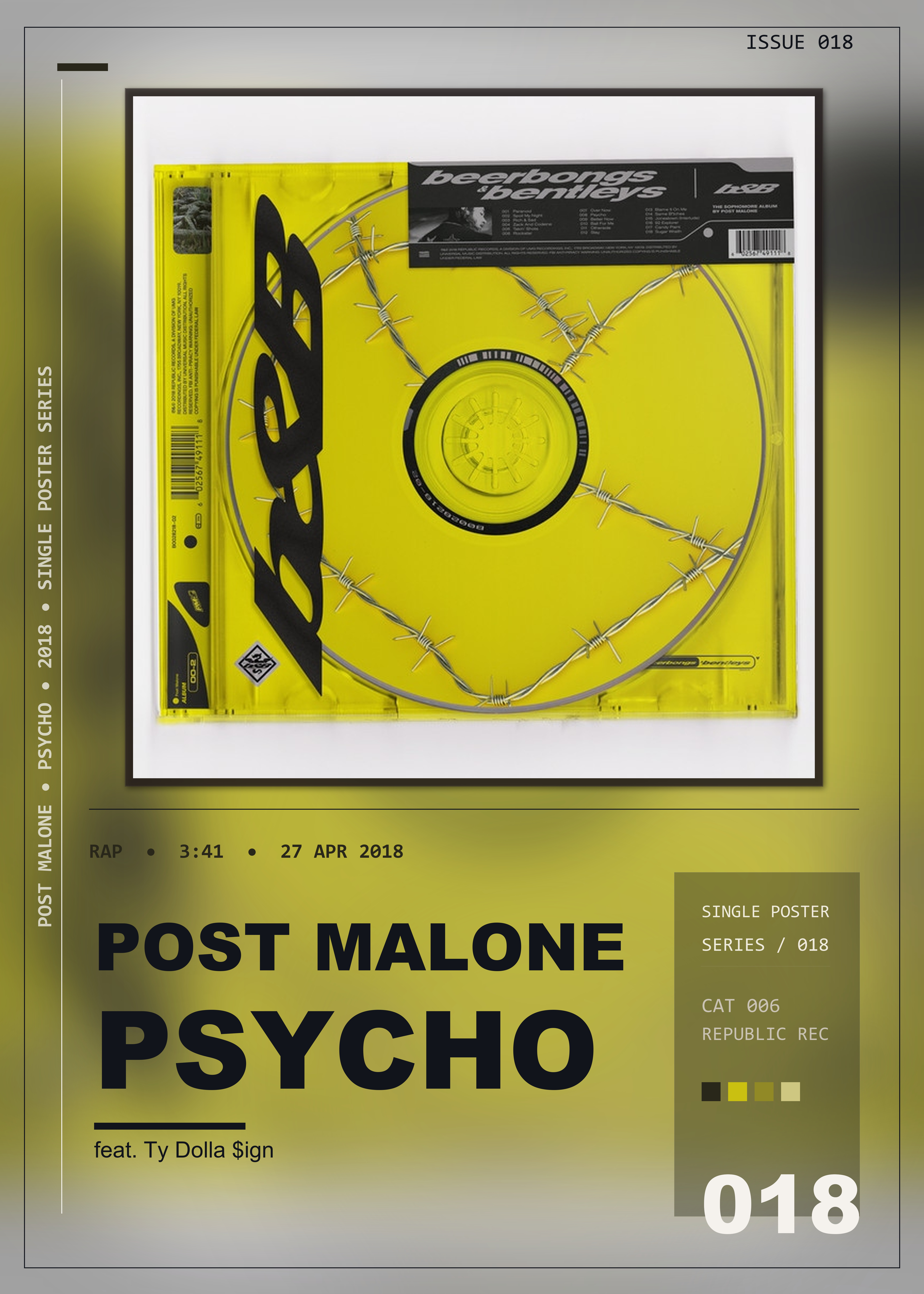 Music poster: Post Malone - Psycho feat Ty Dolla ign