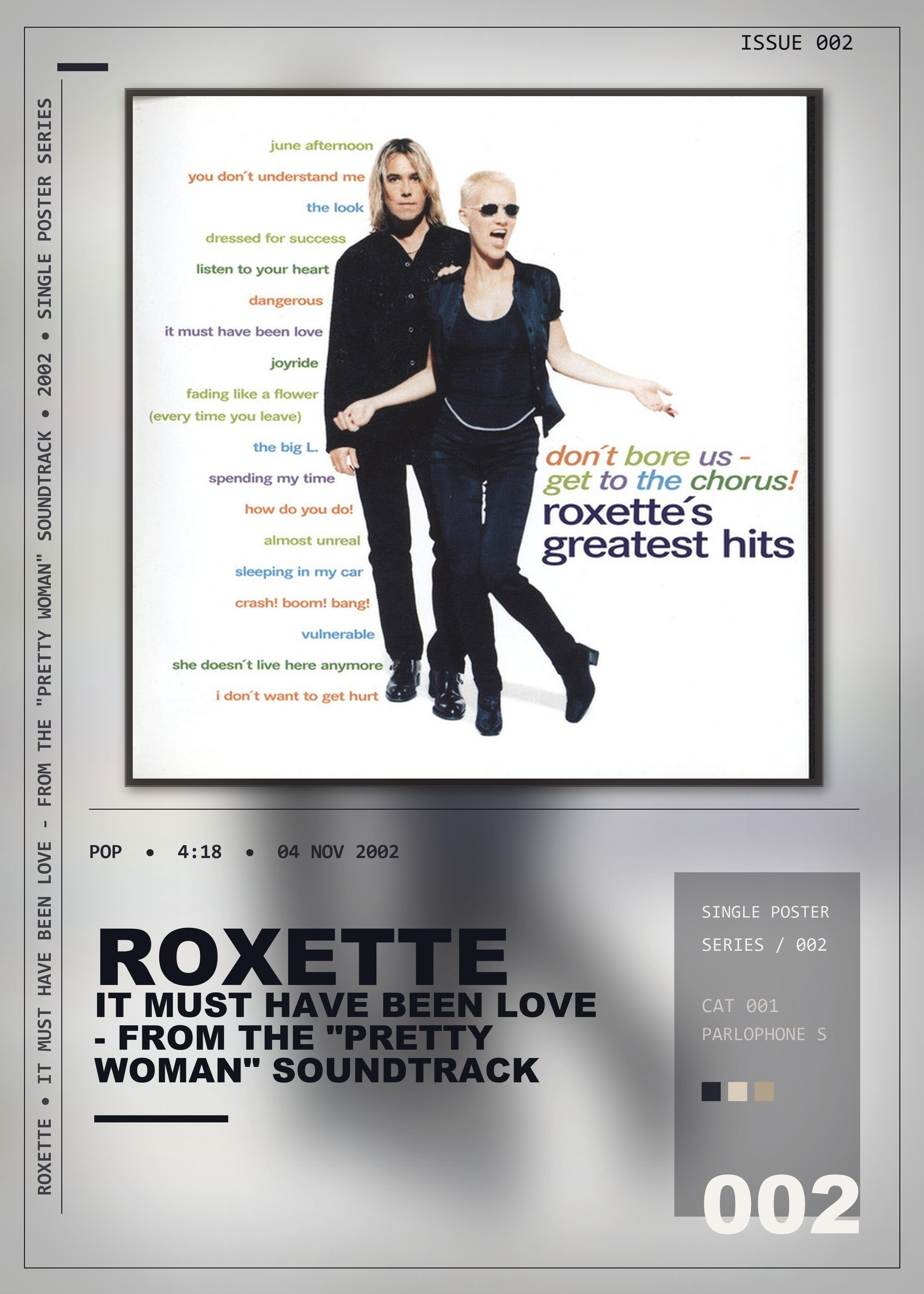 Music poster: Roxette - It Must Have Been Love - From the Pretty Woman Soundtrack