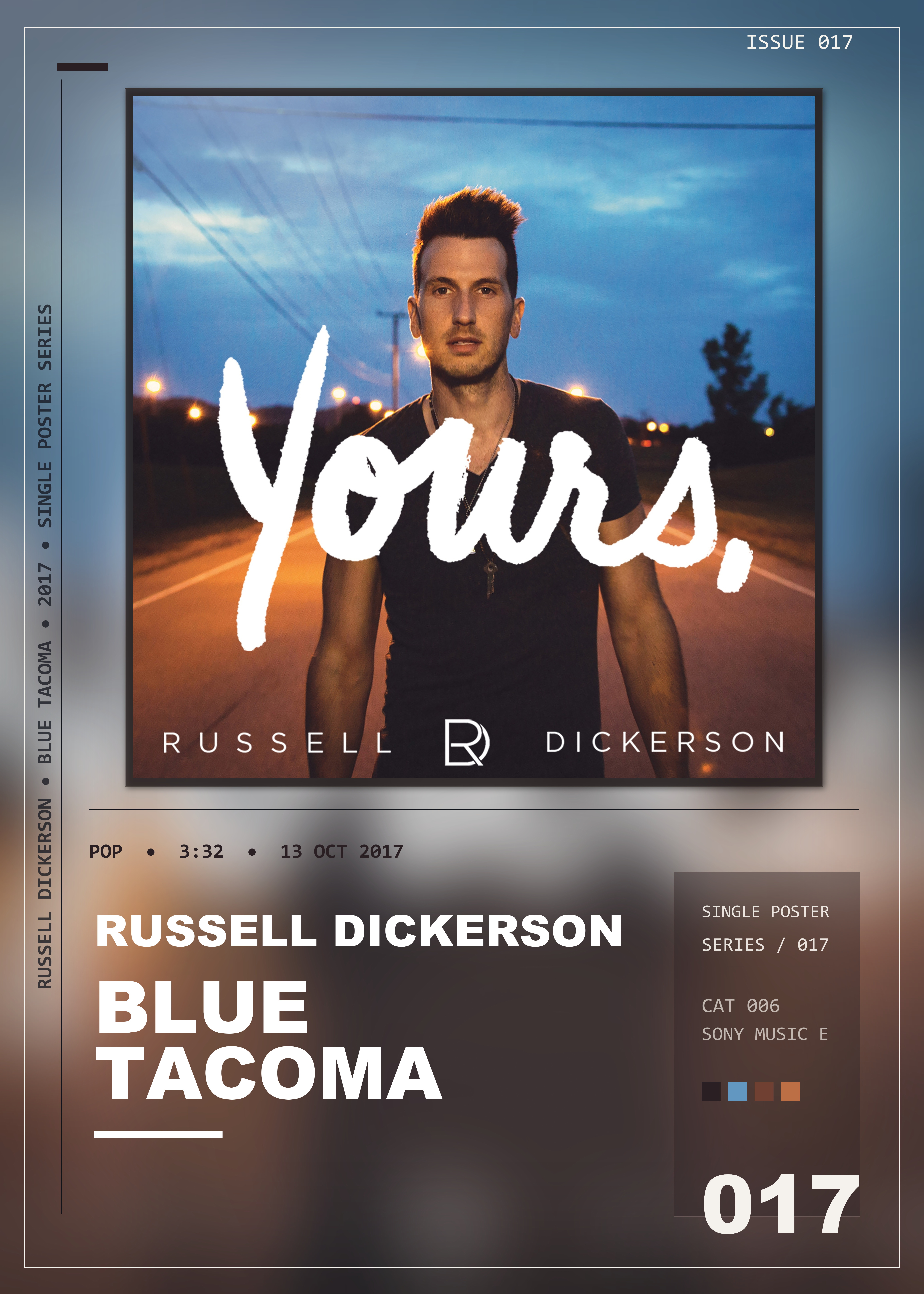 Music poster: Russell Dickerson - Blue Tacoma