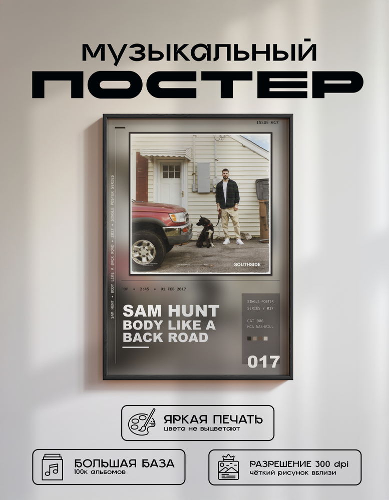 Music poster: Sam Hunt - Body Like A Back Road