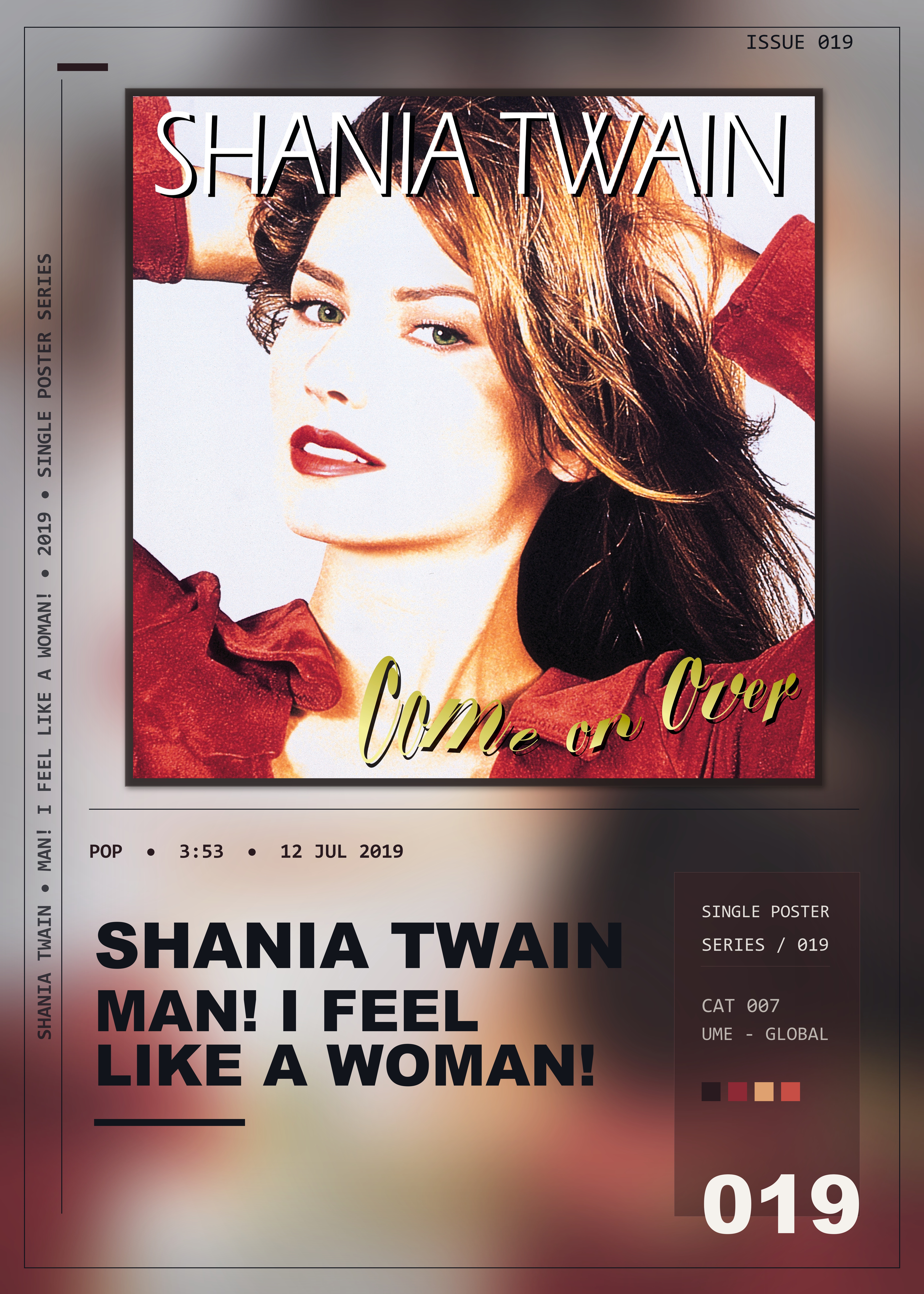 Music poster: Shania Twain - Man I Feel Like A Woman