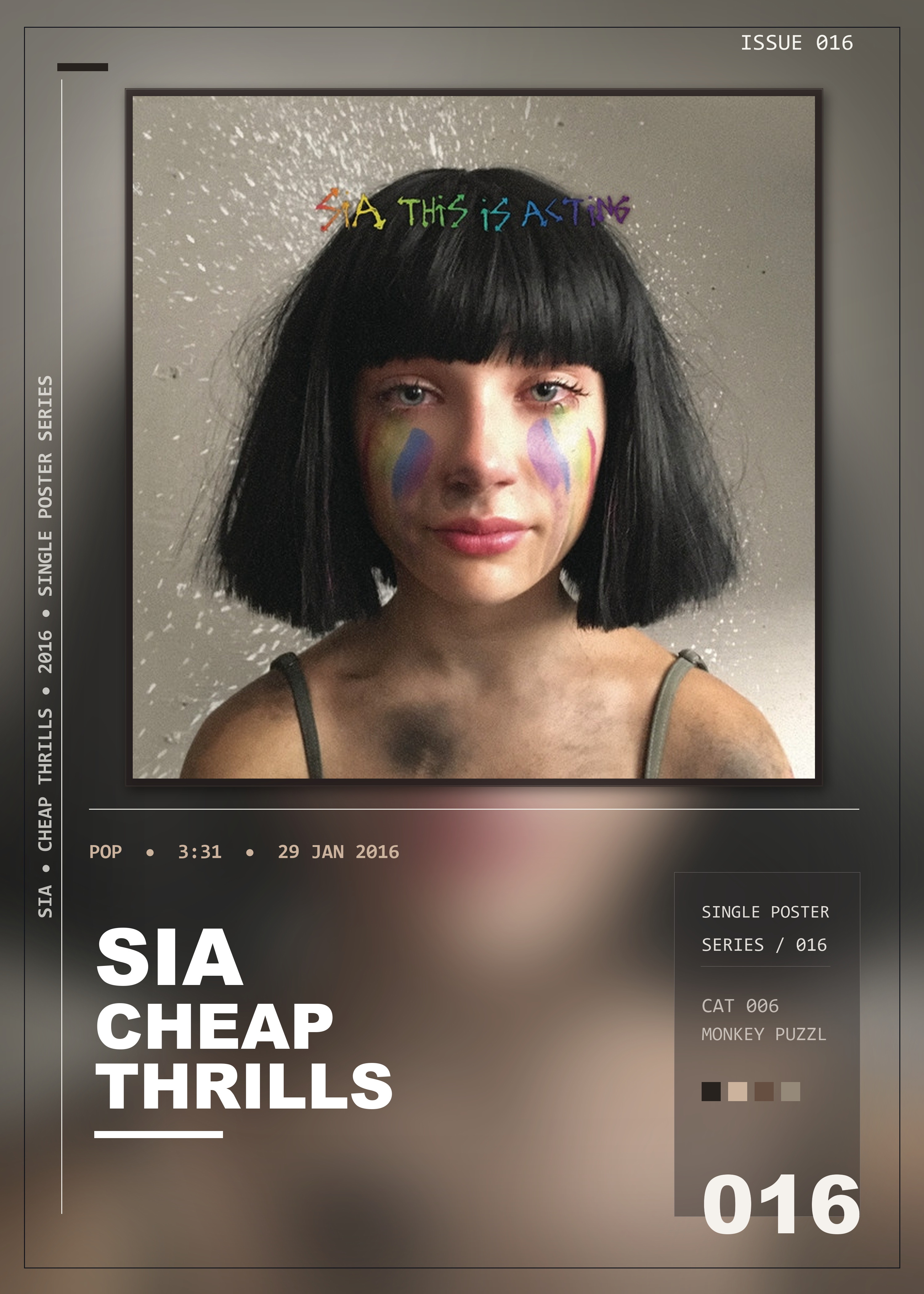 Music poster: Sia - Cheap Thrills