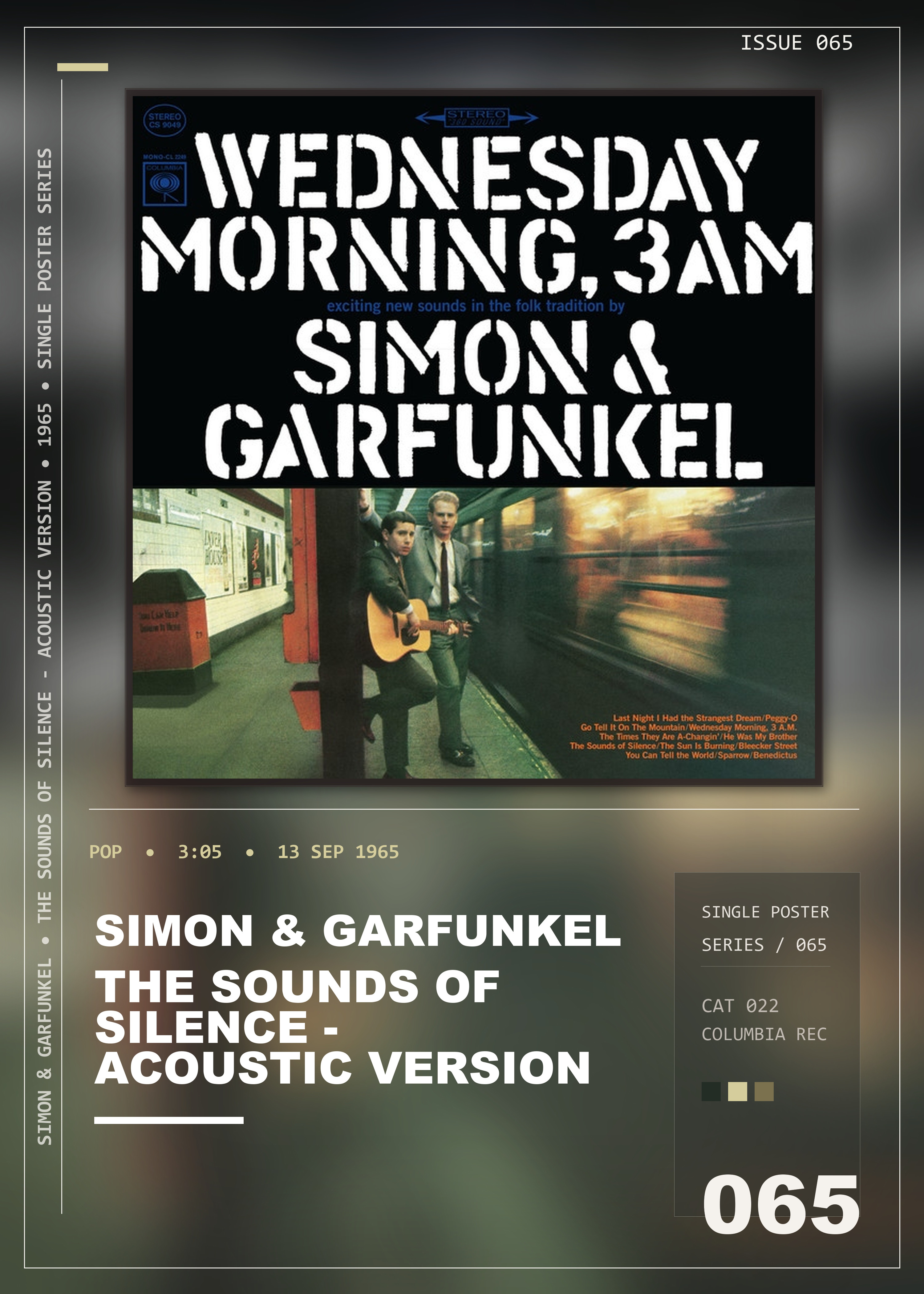 Music poster: Simon Garfunkel - The Sounds of Silence - Acoustic Version