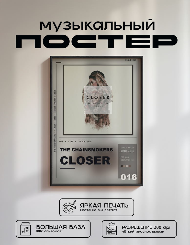 Music poster: The Chainsmokers - Closer