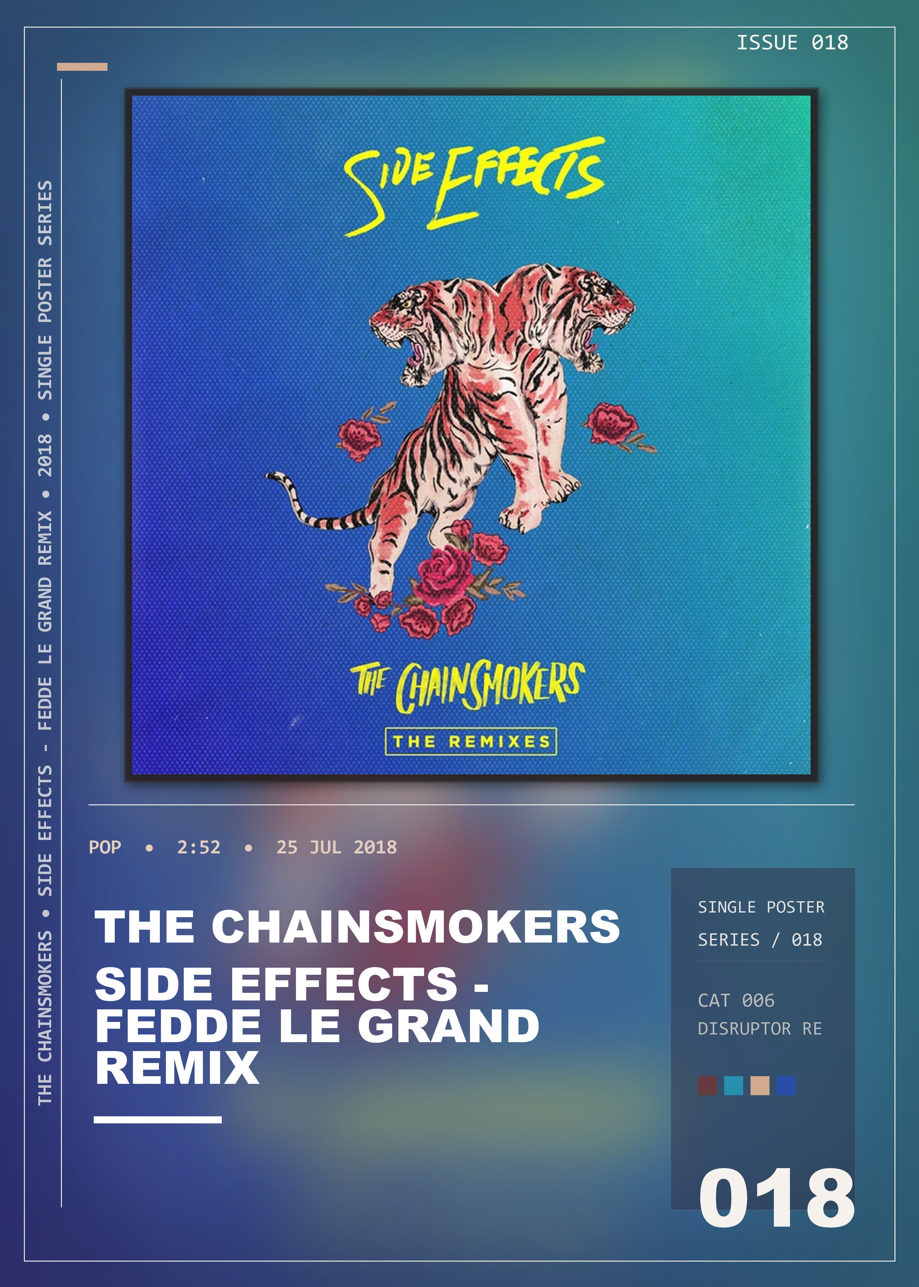 Music poster: The Chainsmokers - Side Effects - Fedde Le Grand Remix