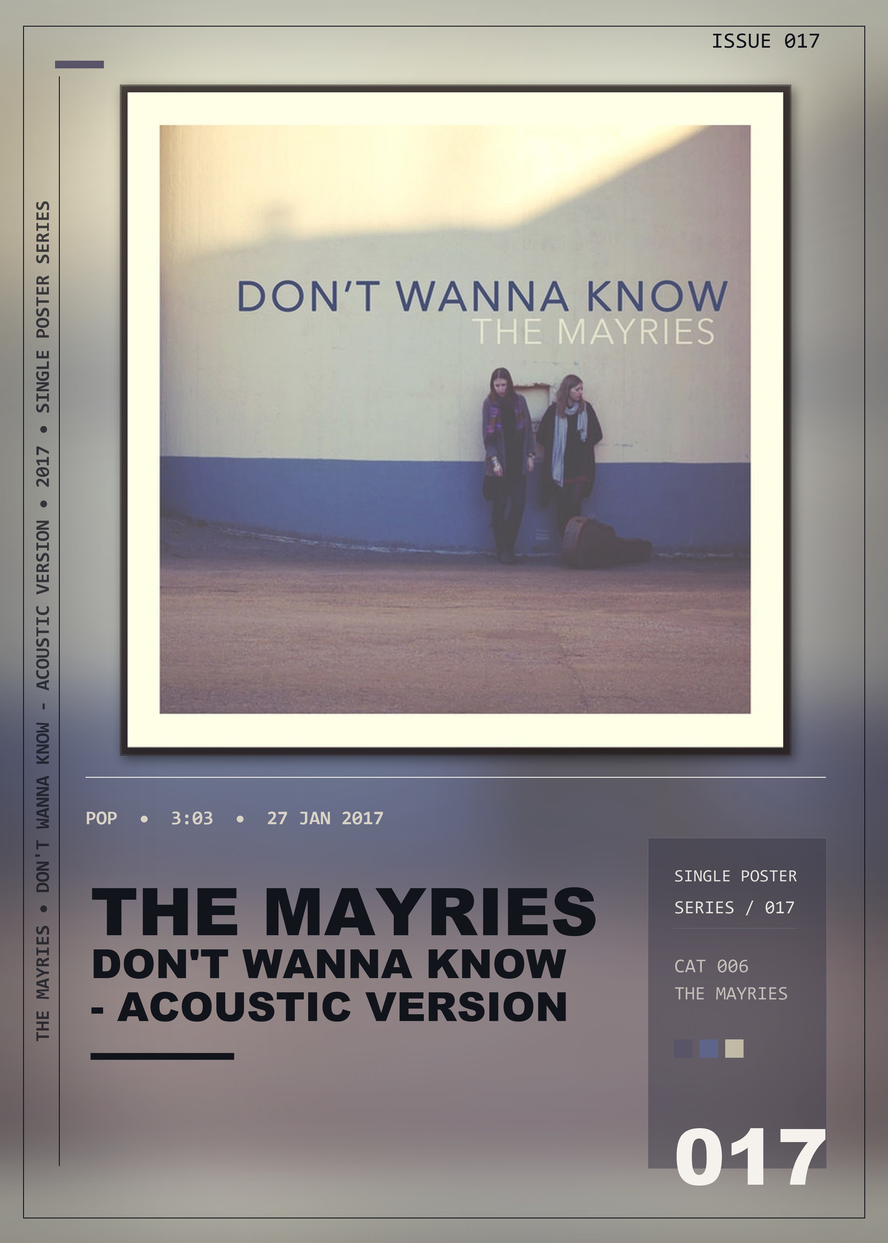 Music poster: The Mayries - Dont Wanna Know - Acoustic Version