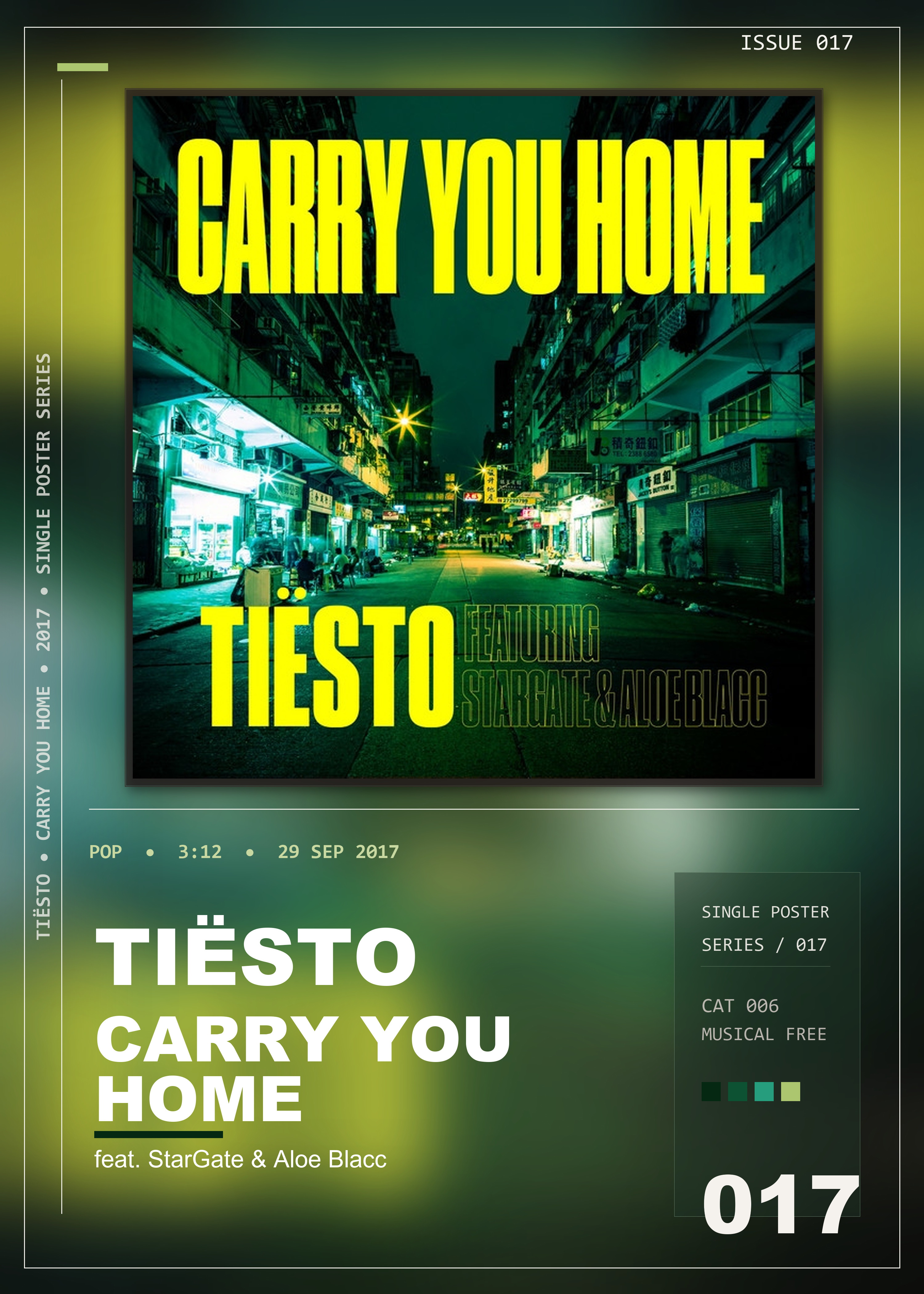 Music poster: Tiësto - Carry You Home feat StarGate Aloe Blacc