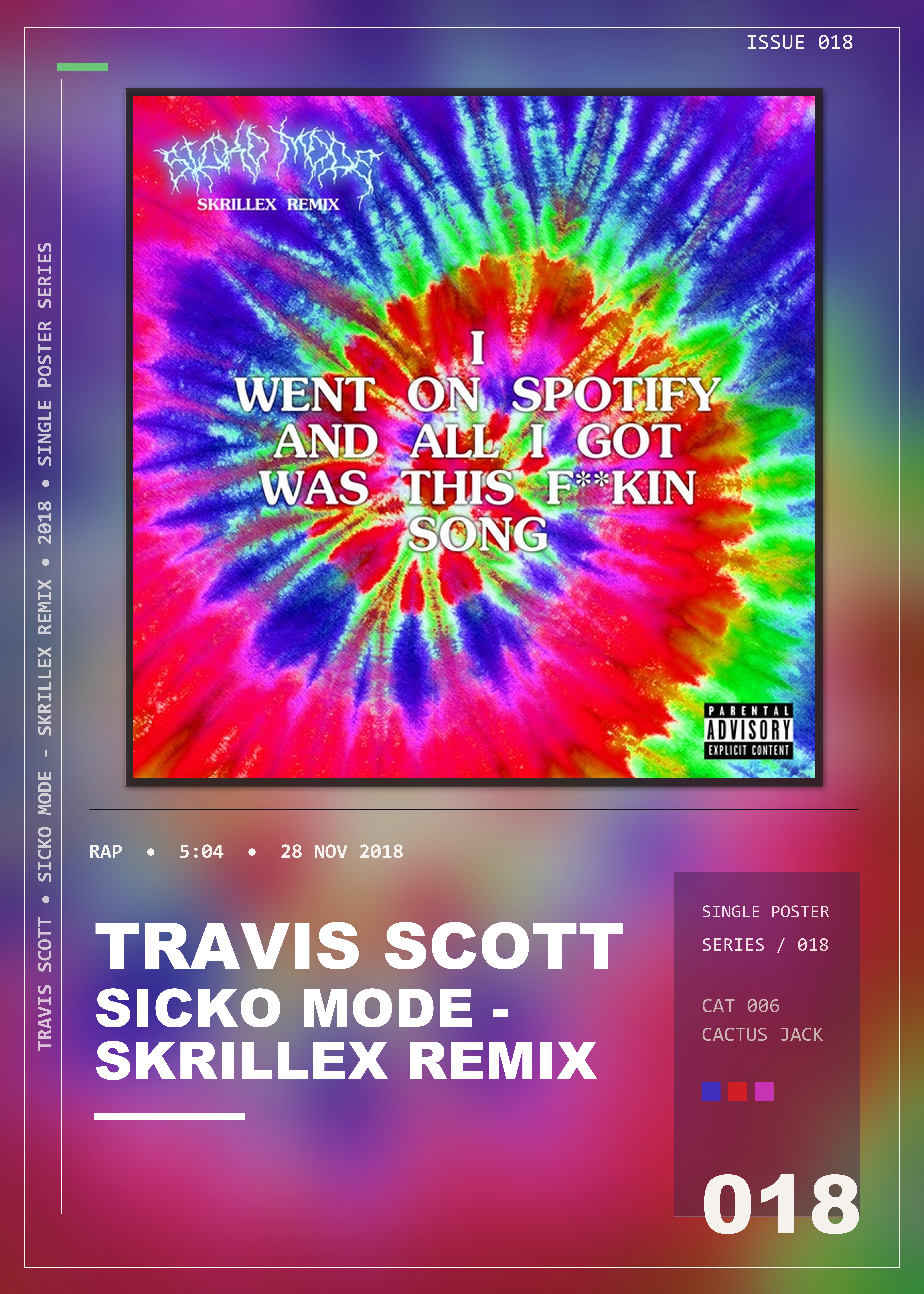 Music poster: Travis Scott - SICKO MODE - Skrillex Remix