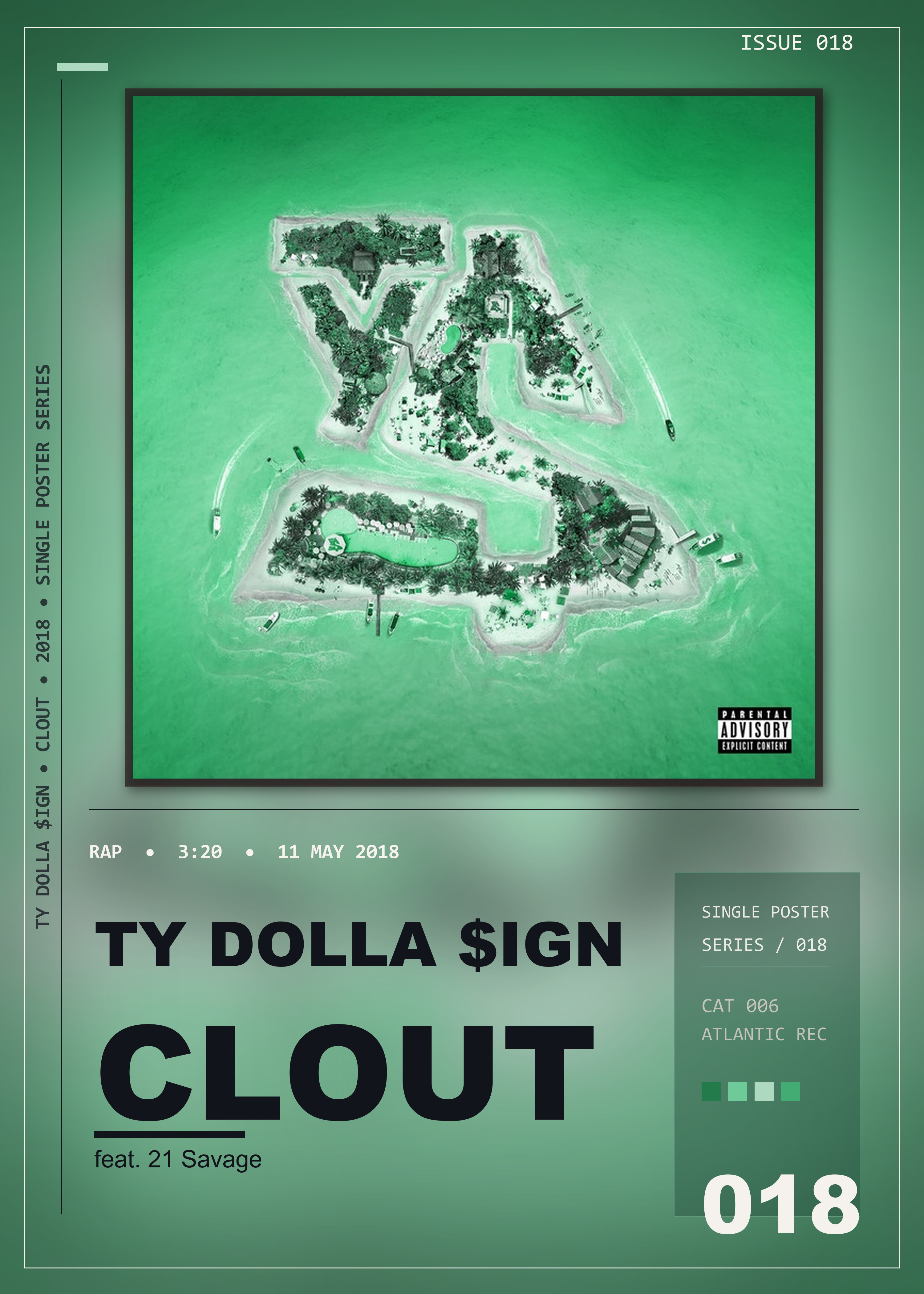 Music poster: Ty Dolla ign - Clout feat 21 Savage