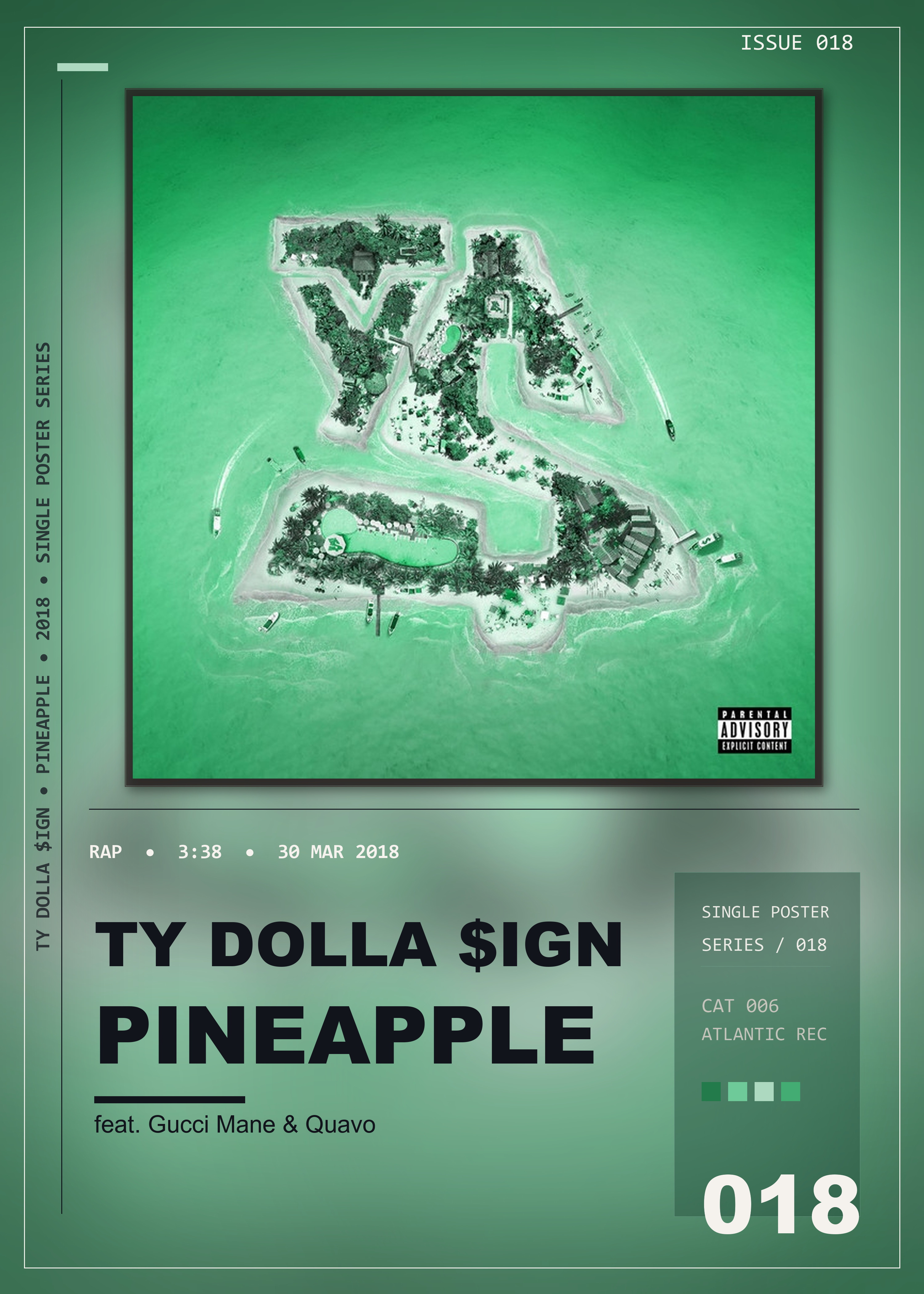 Music poster: Ty Dolla ign - Pineapple feat Gucci Mane Quavo
