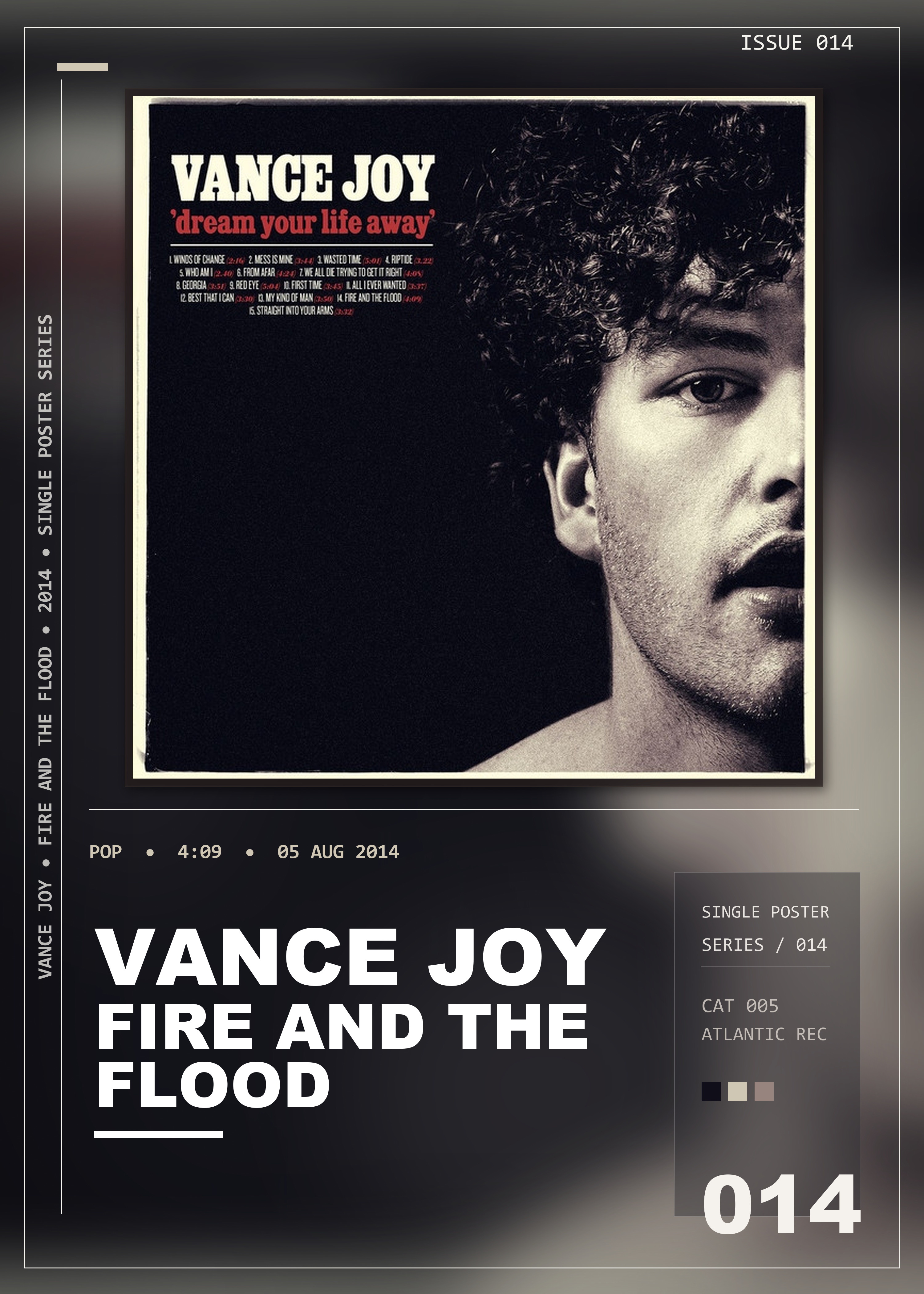 Music poster: Vance Joy - Fire and the Flood