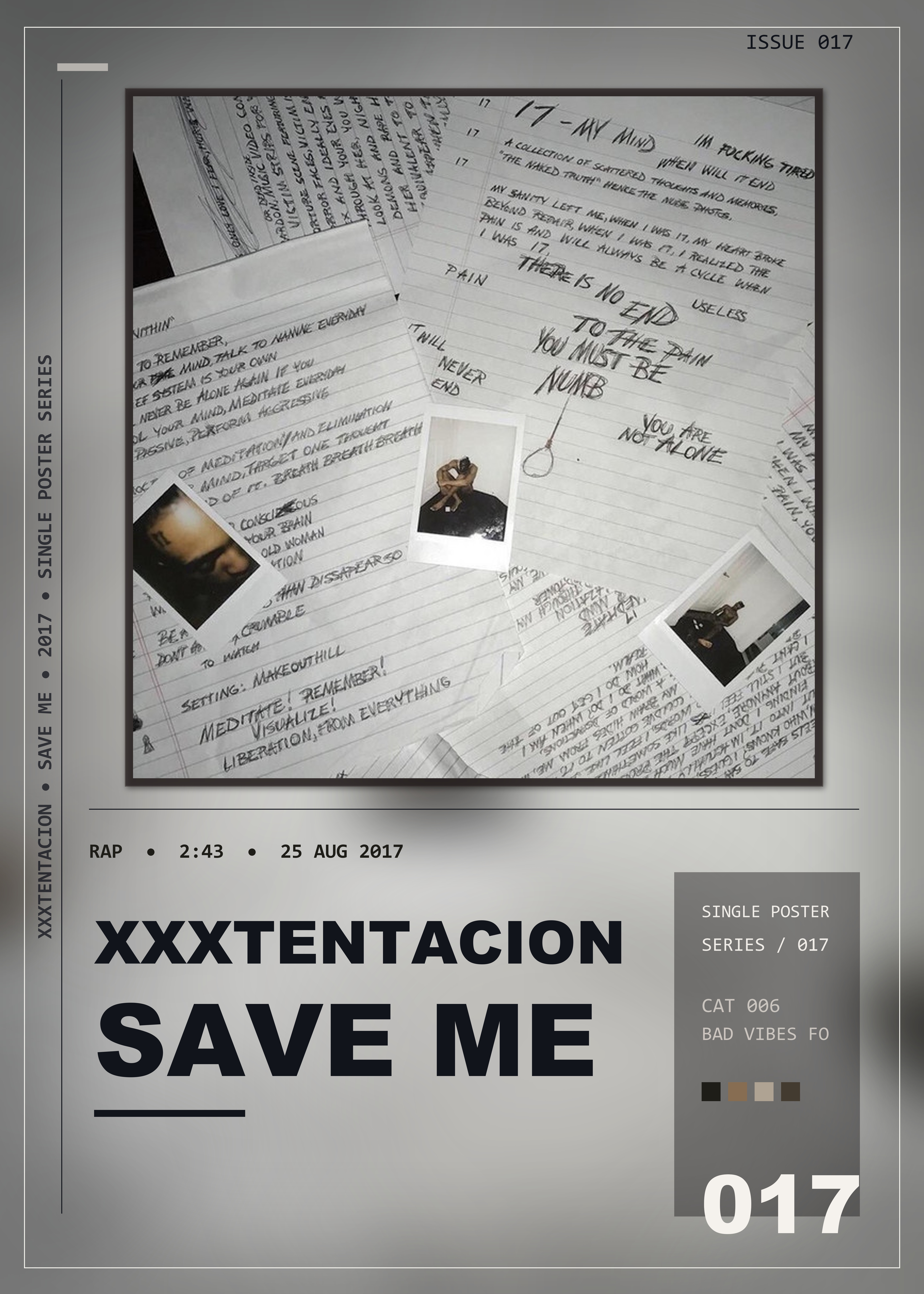 Music poster: XXXTENTACION - Save Me