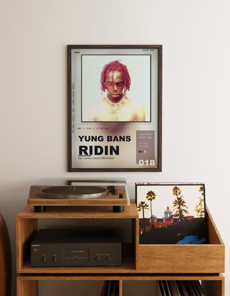 Music poster: Yung Bans - Ridin feat Landon Cube YBN Nahmir