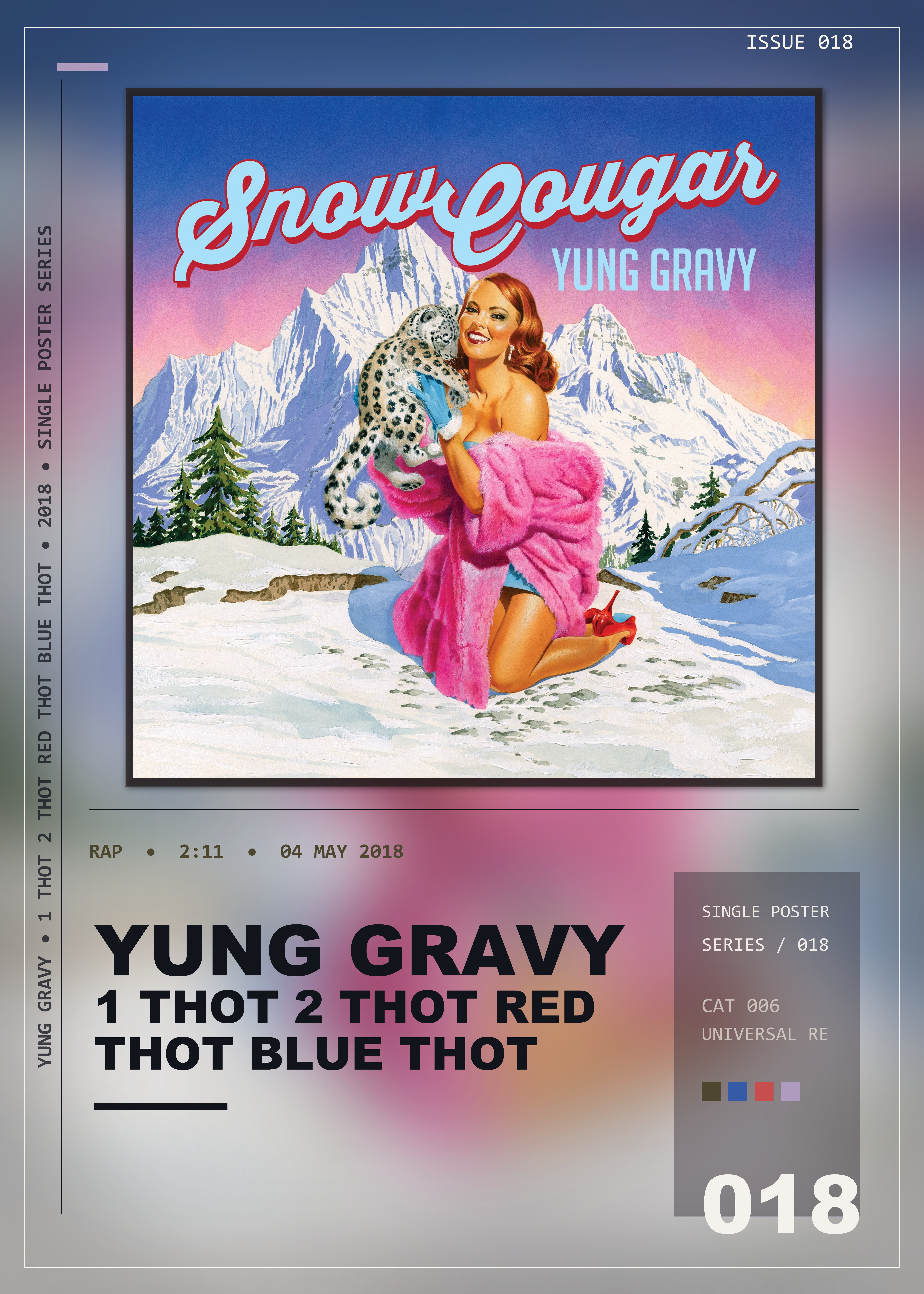 Music poster: Yung Gravy - 1 Thot 2 Thot Red Thot Blue Thot