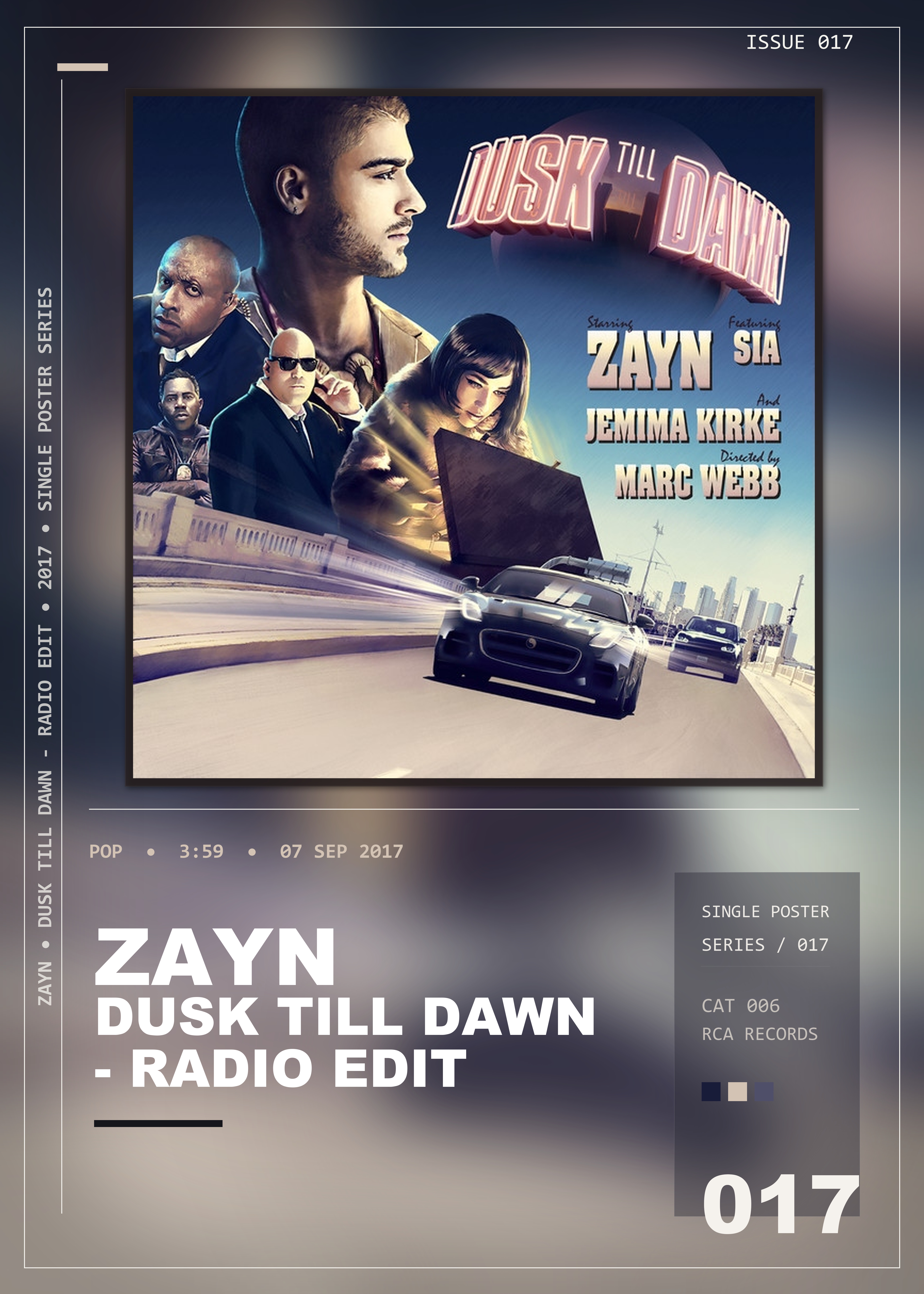 Music poster: ZAYN - Dusk Till Dawn - Radio Edit