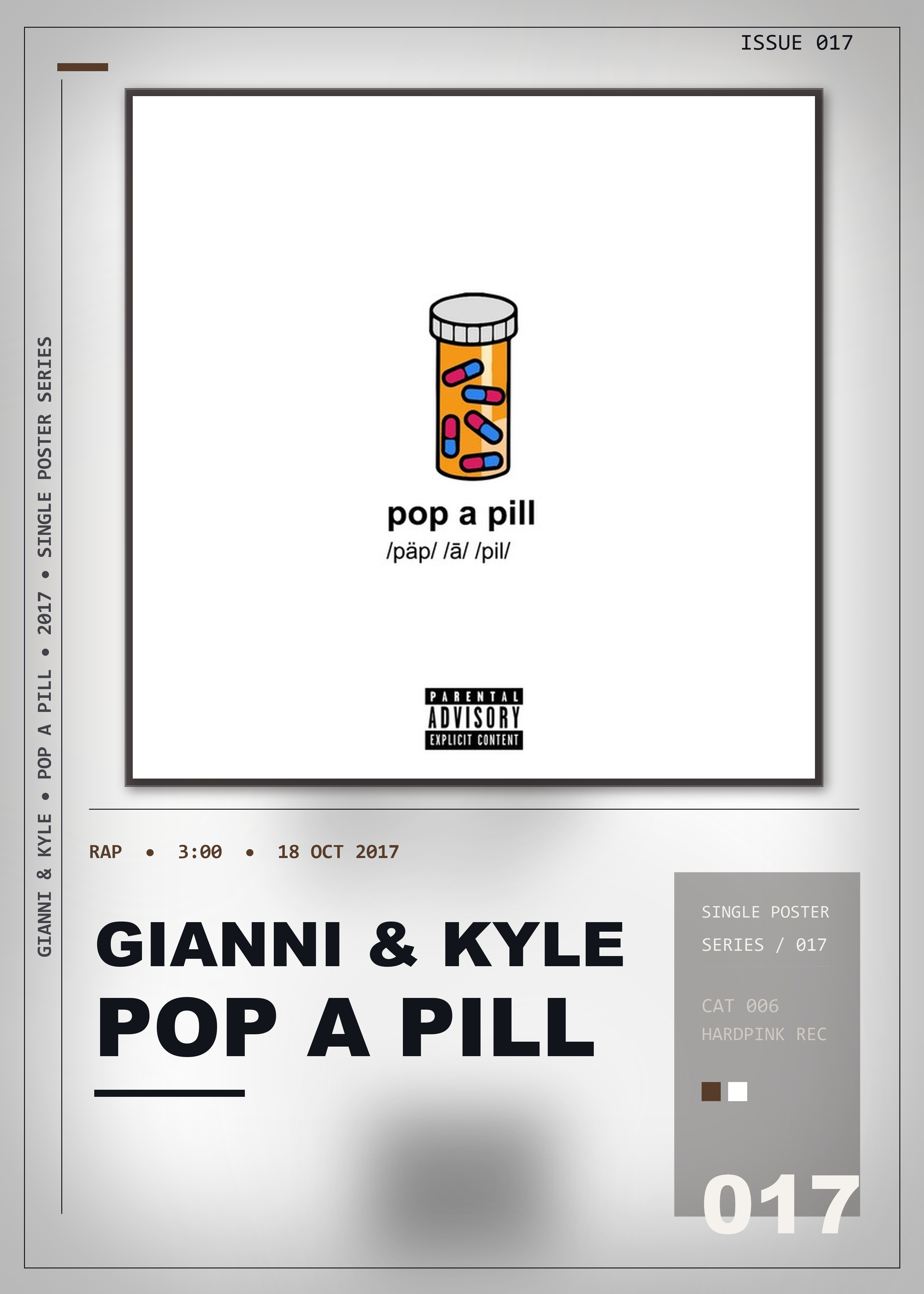 Music poster: gianni kyle - pop a pill