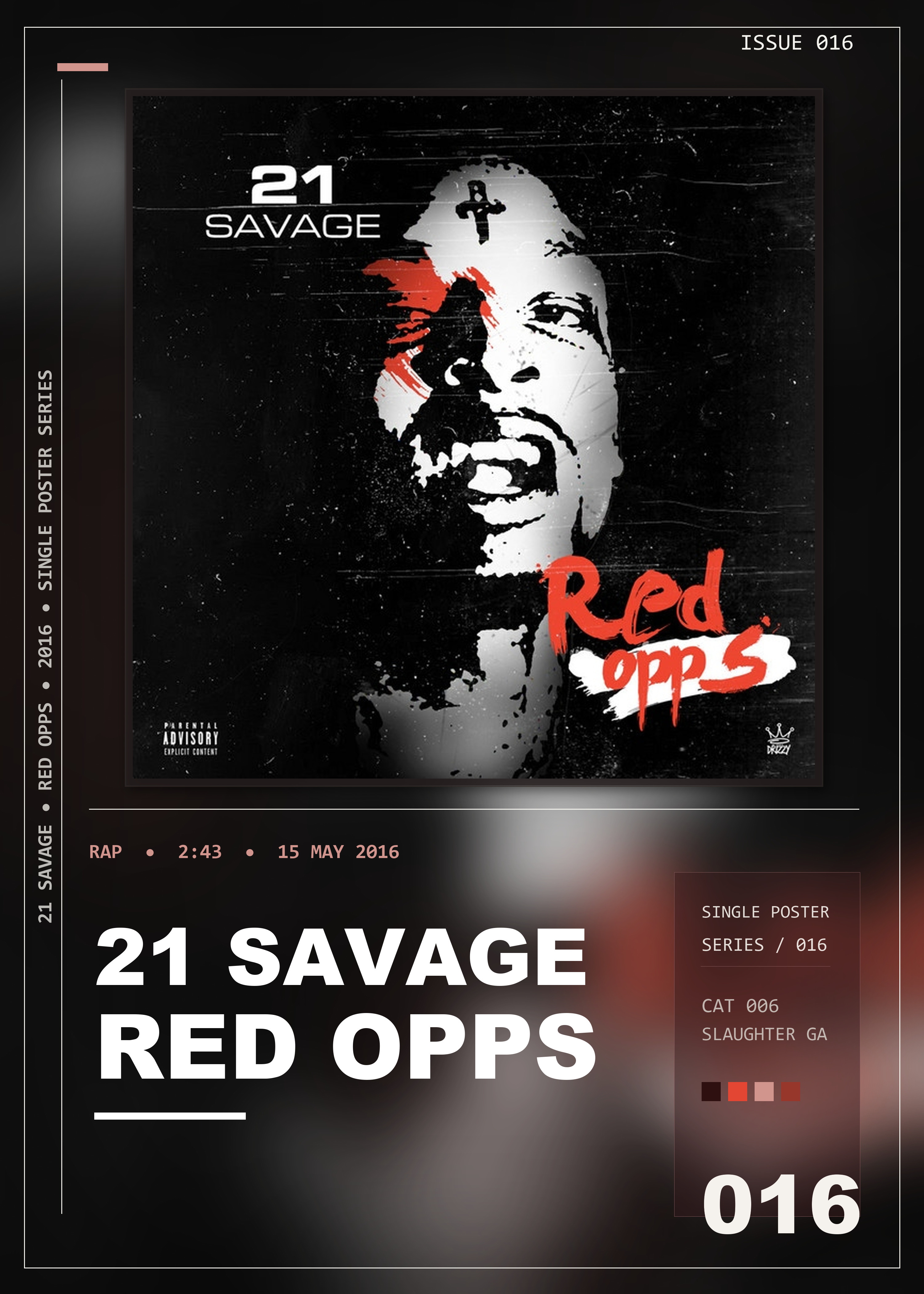 Music poster: 21 Savage - Red Opps