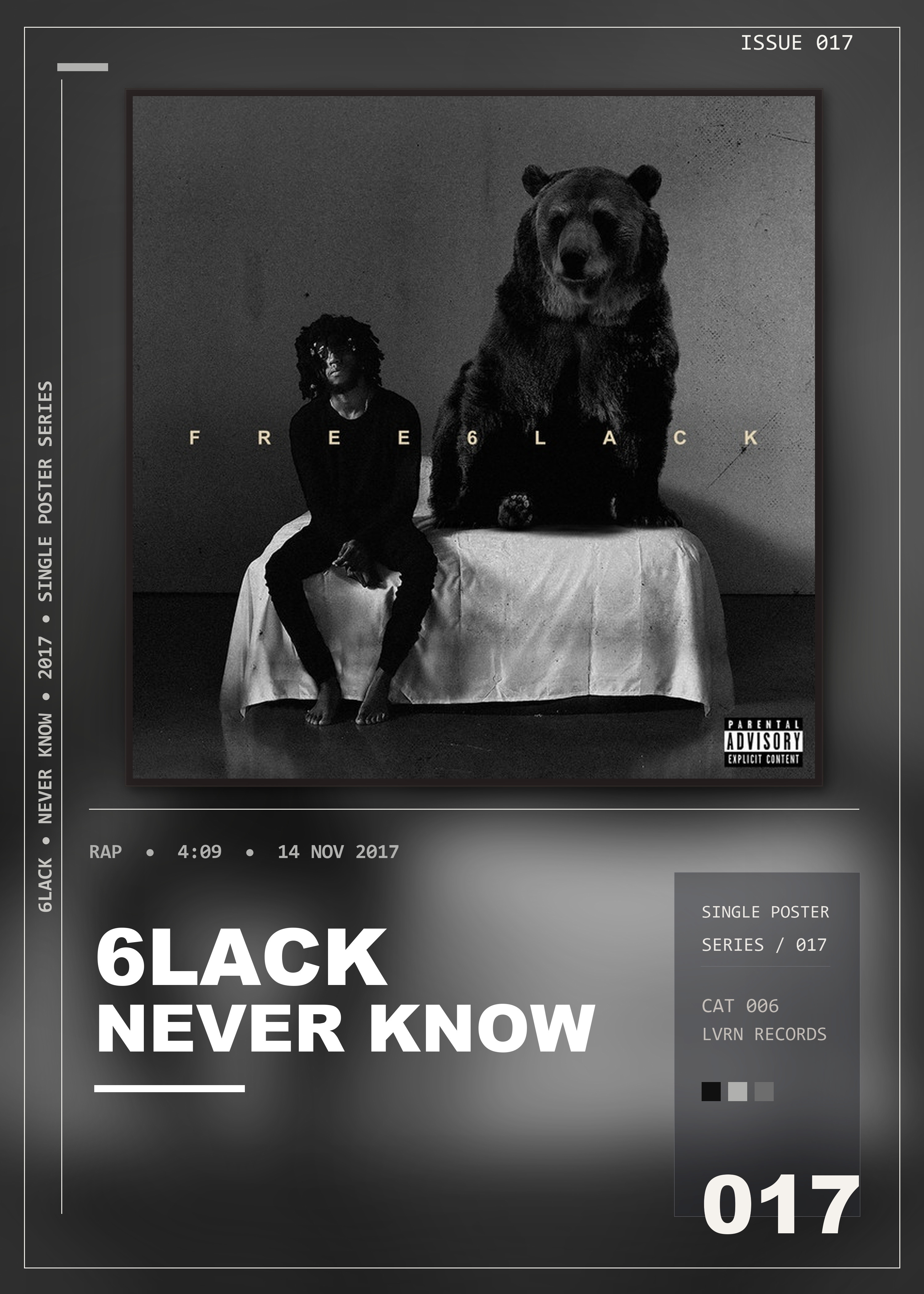 Music poster: 6LACK - Never Know