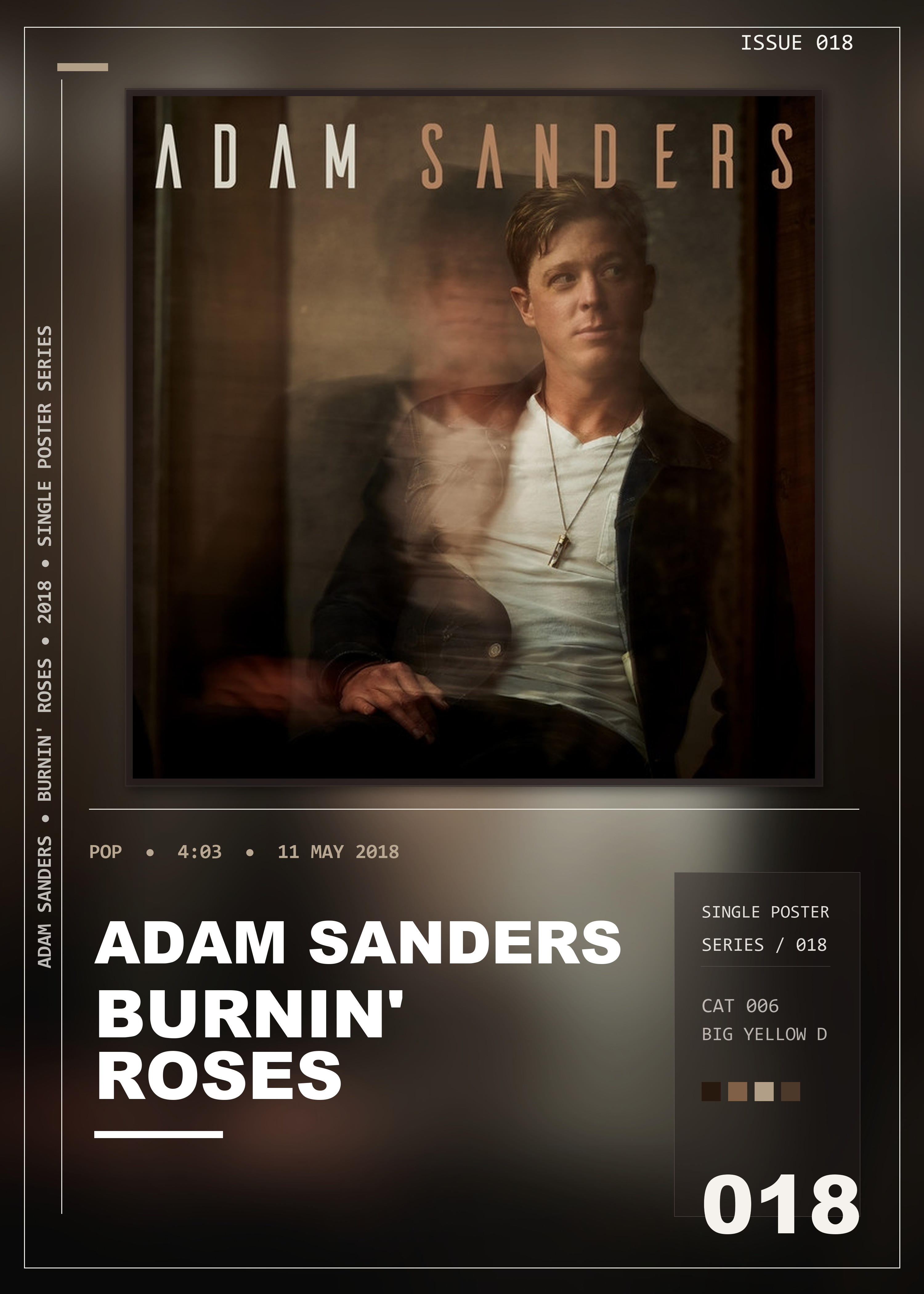 Music poster: Adam Sanders - Burnin Roses