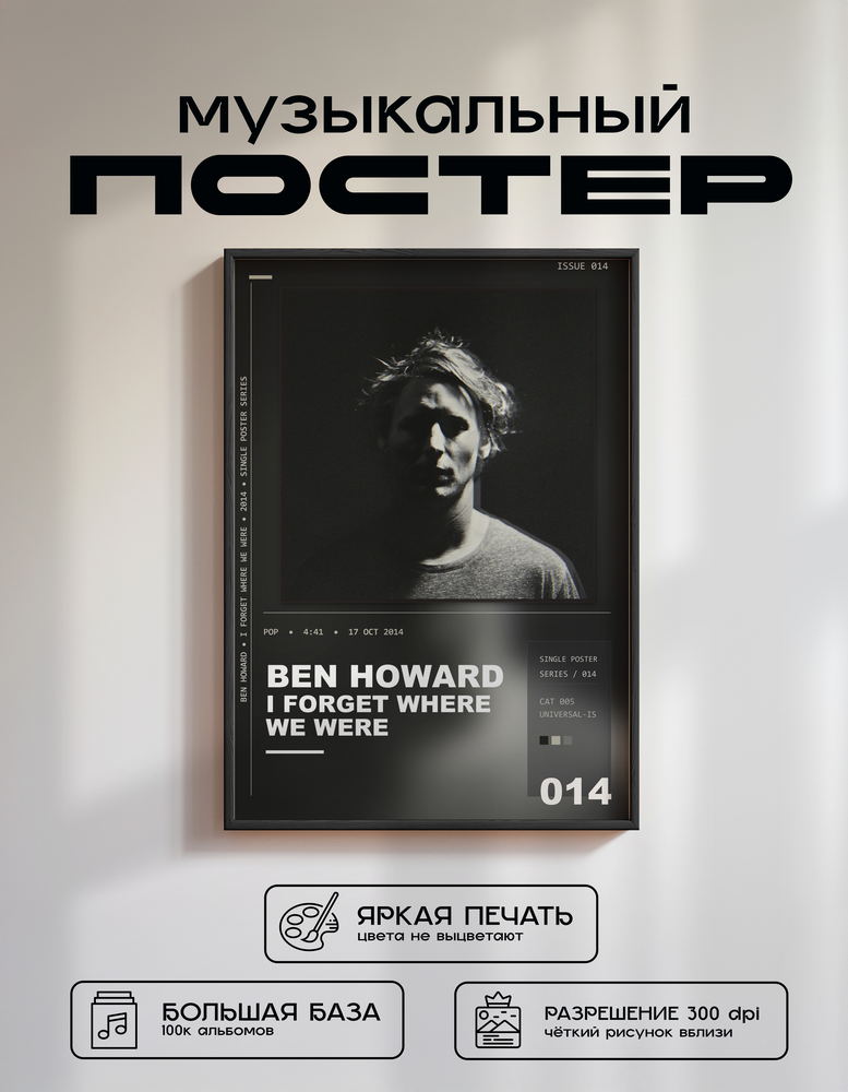 Music poster: Ben Howard - I Forget Where We Were