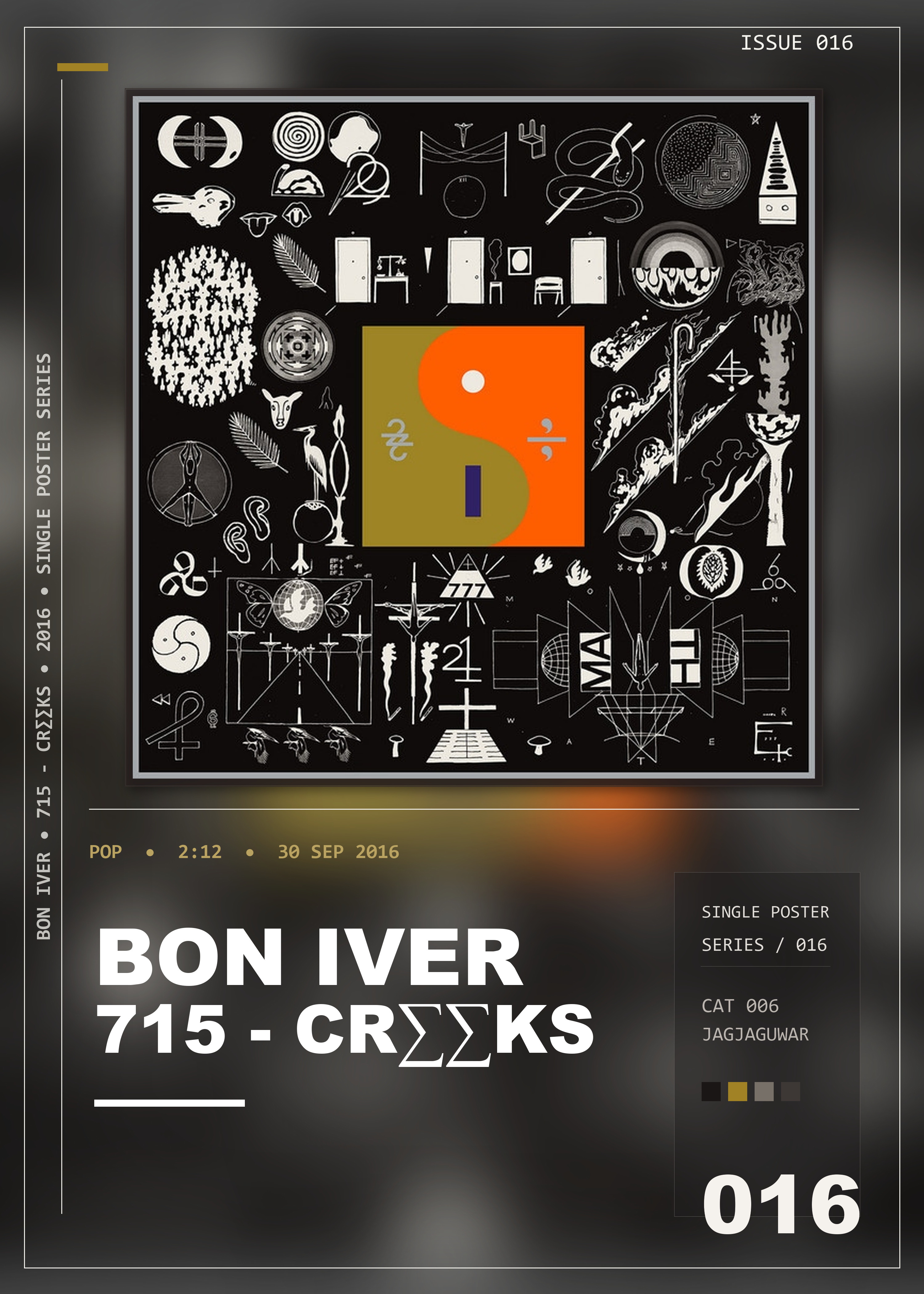Music poster: Bon Iver - 715 - CRKS