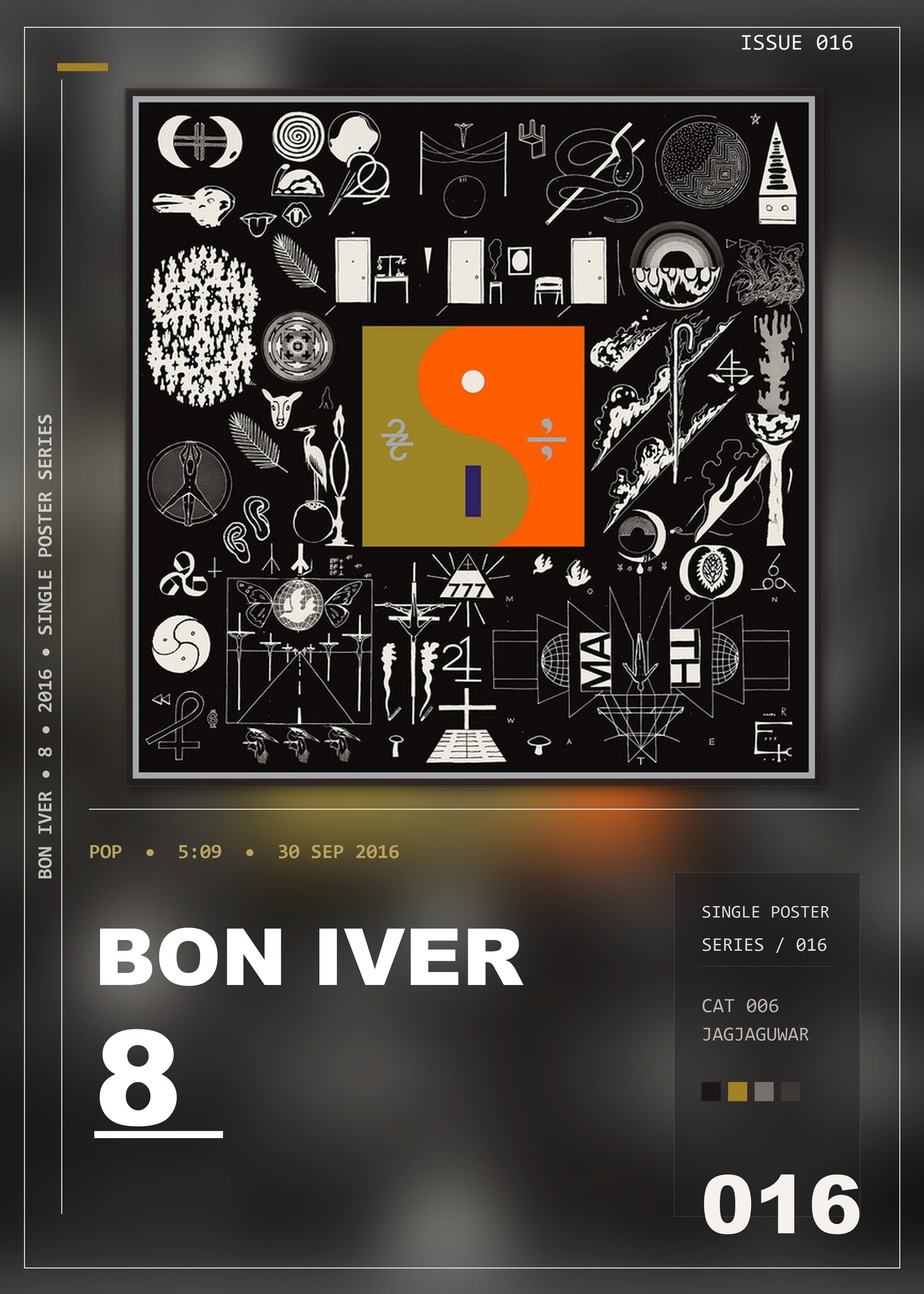 Music poster: Bon Iver - 8 circle