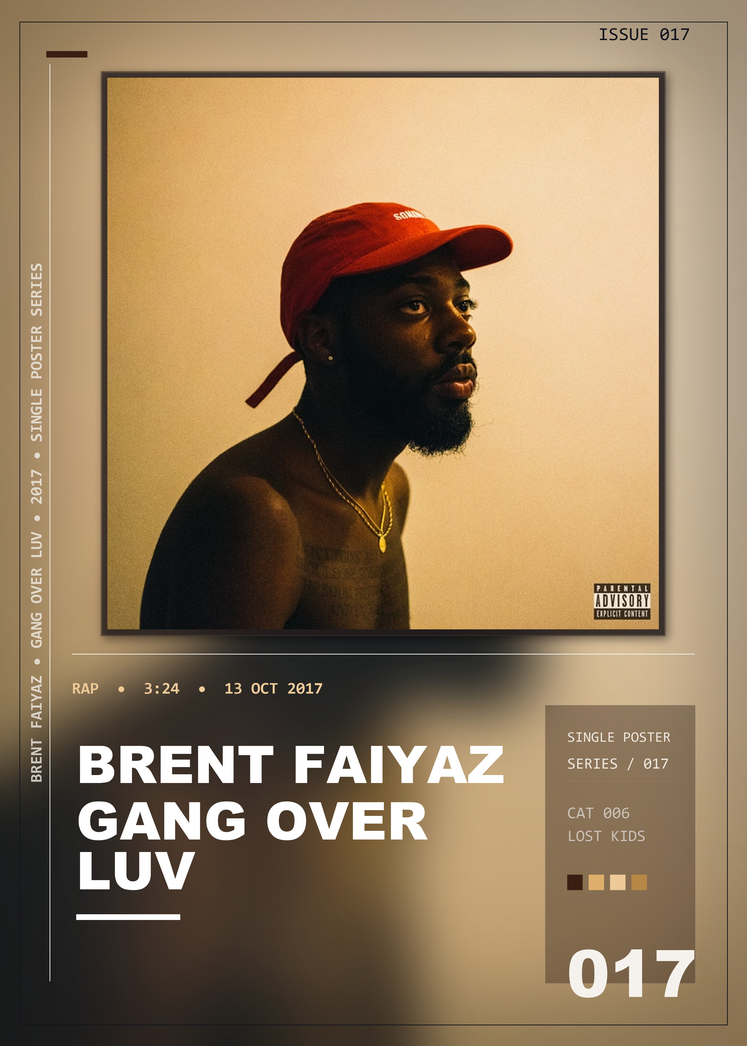 Music poster: Brent Faiyaz - Gang Over Luv