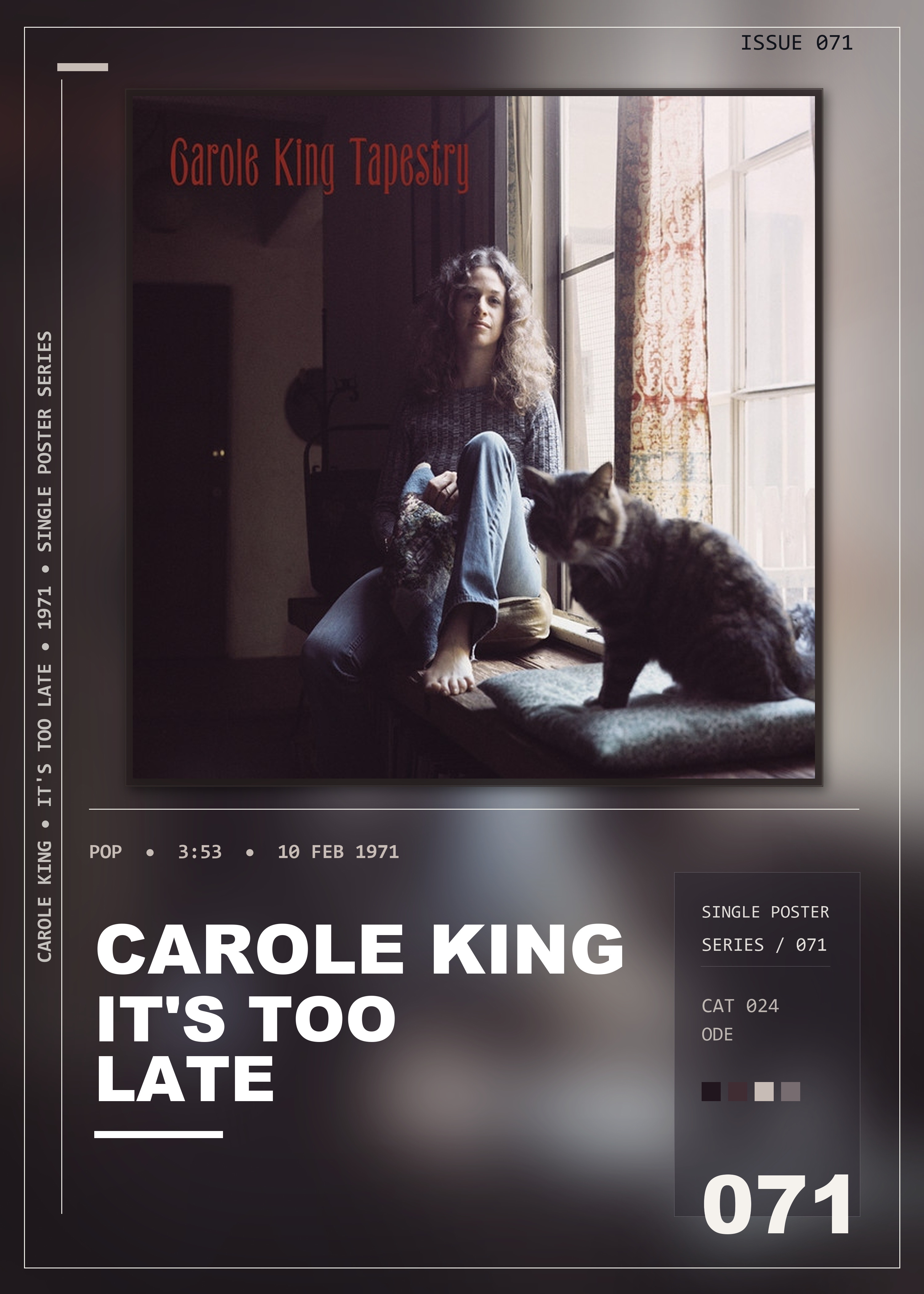 Music poster: Carole King - Its Too Late