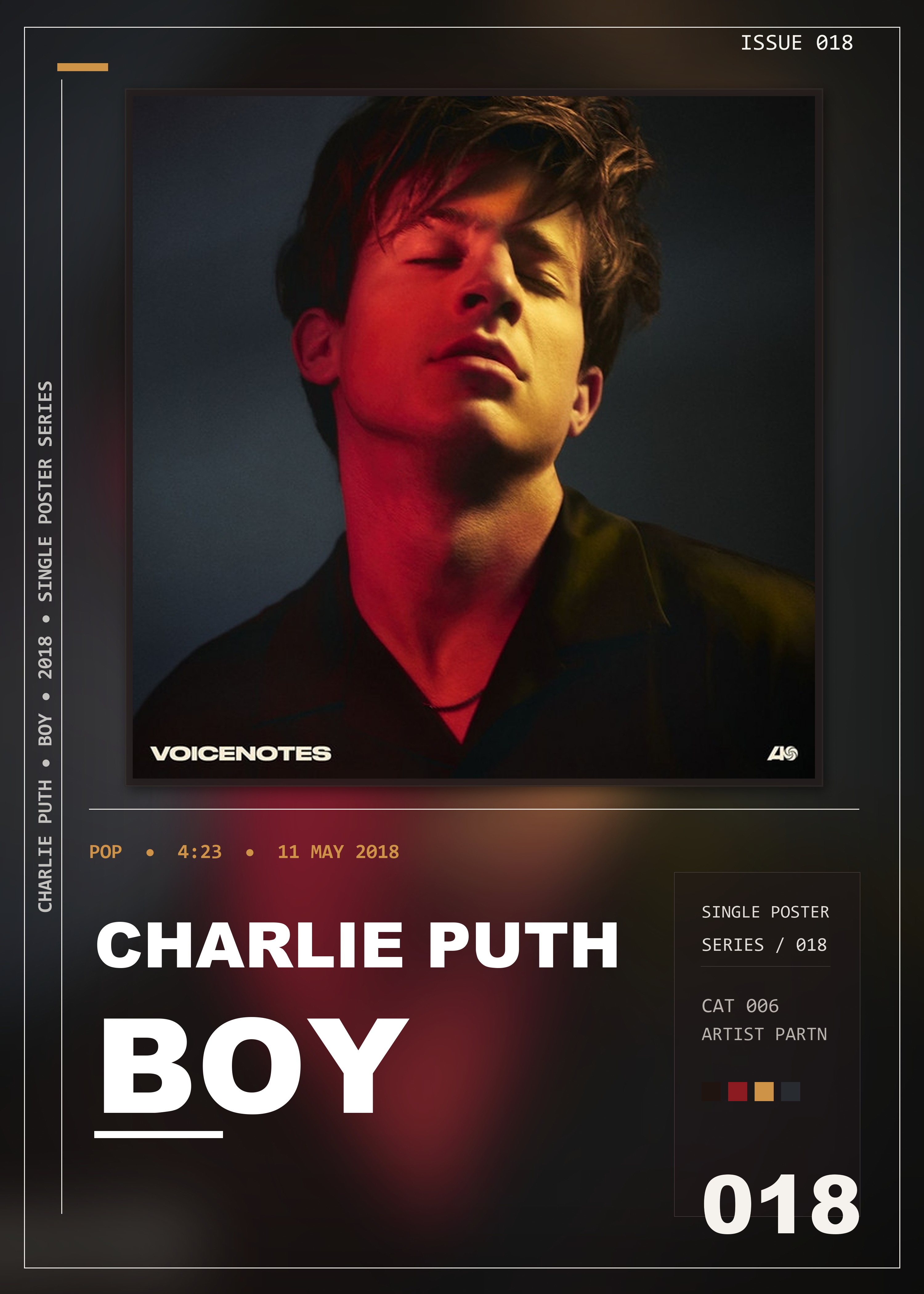 Music poster: Charlie Puth - BOY