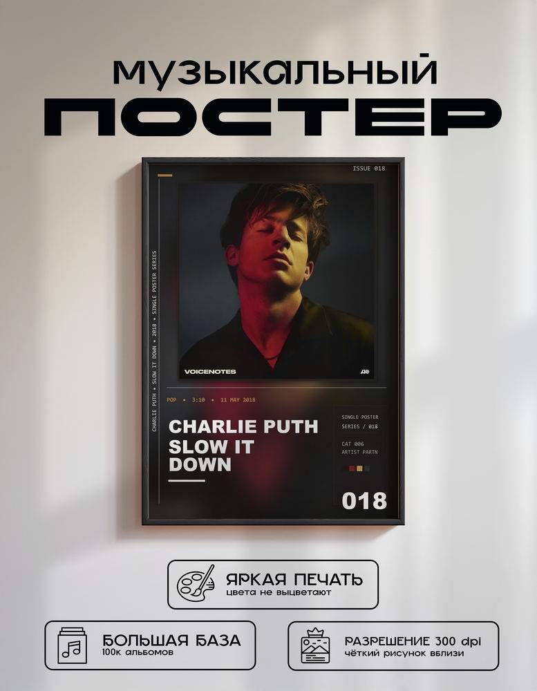 Music poster: Charlie Puth - Slow It Down