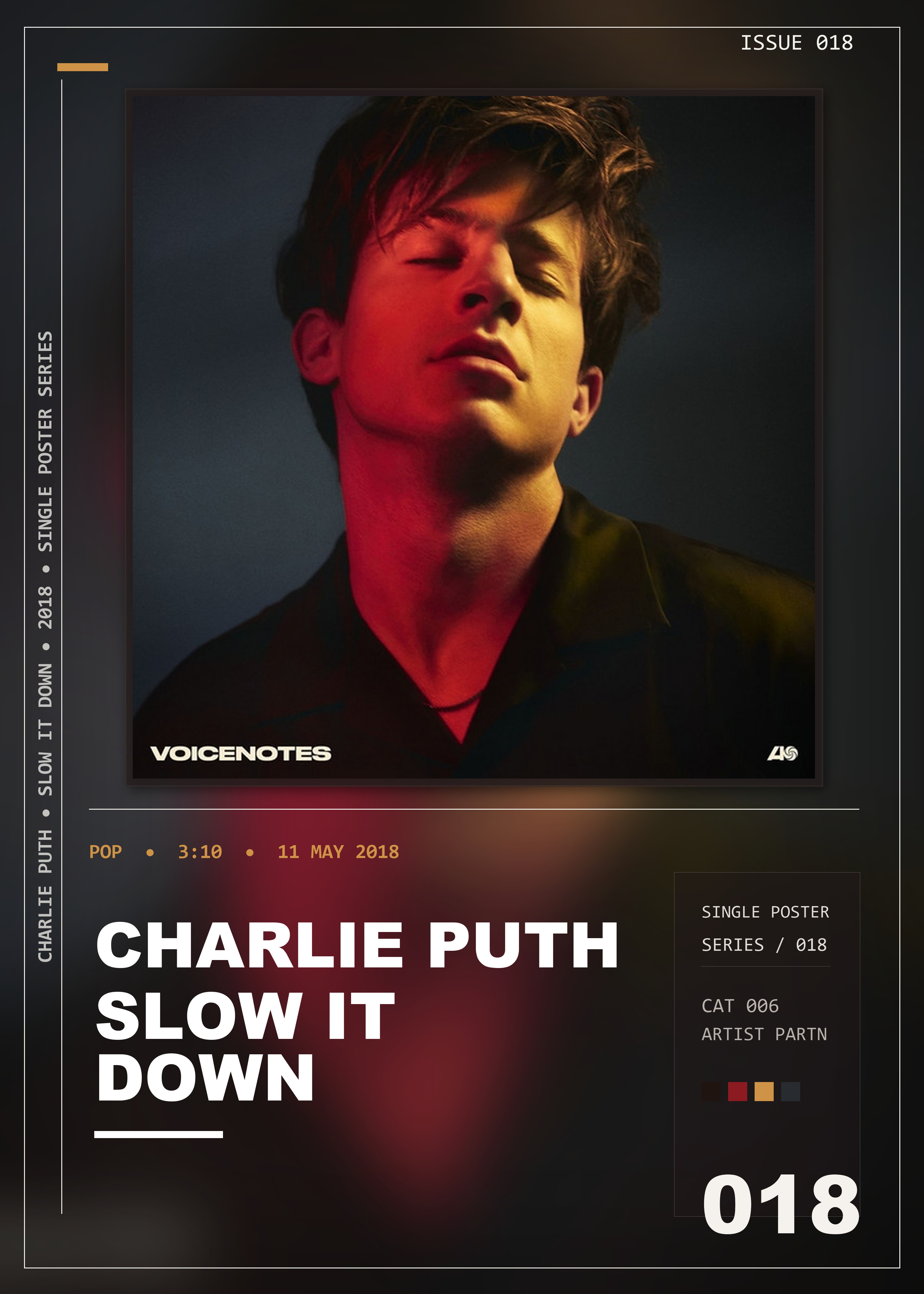 Music poster: Charlie Puth - Slow It Down