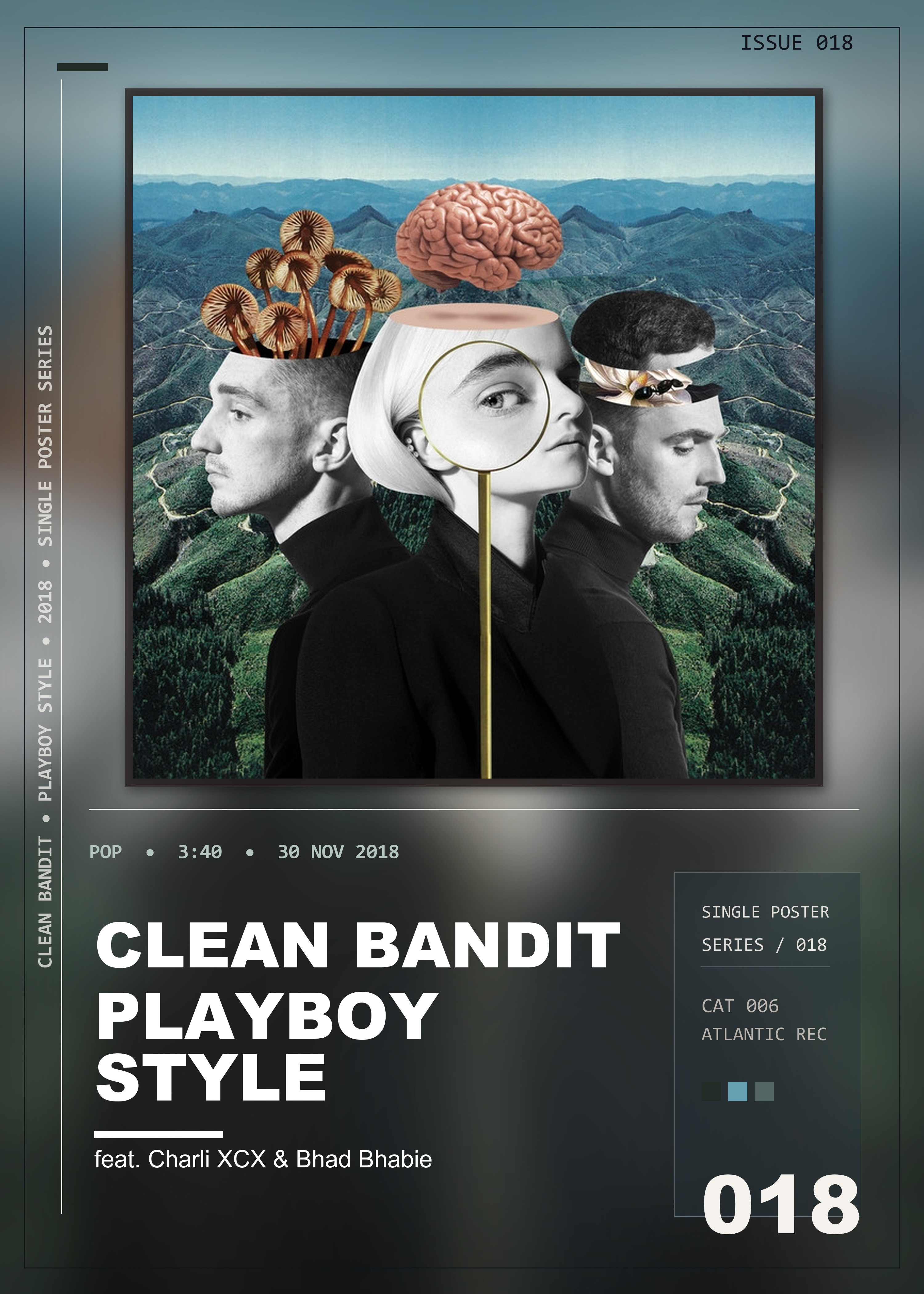 Music poster: Clean Bandit - Playboy Style feat Charli XCX Bhad Bhabie