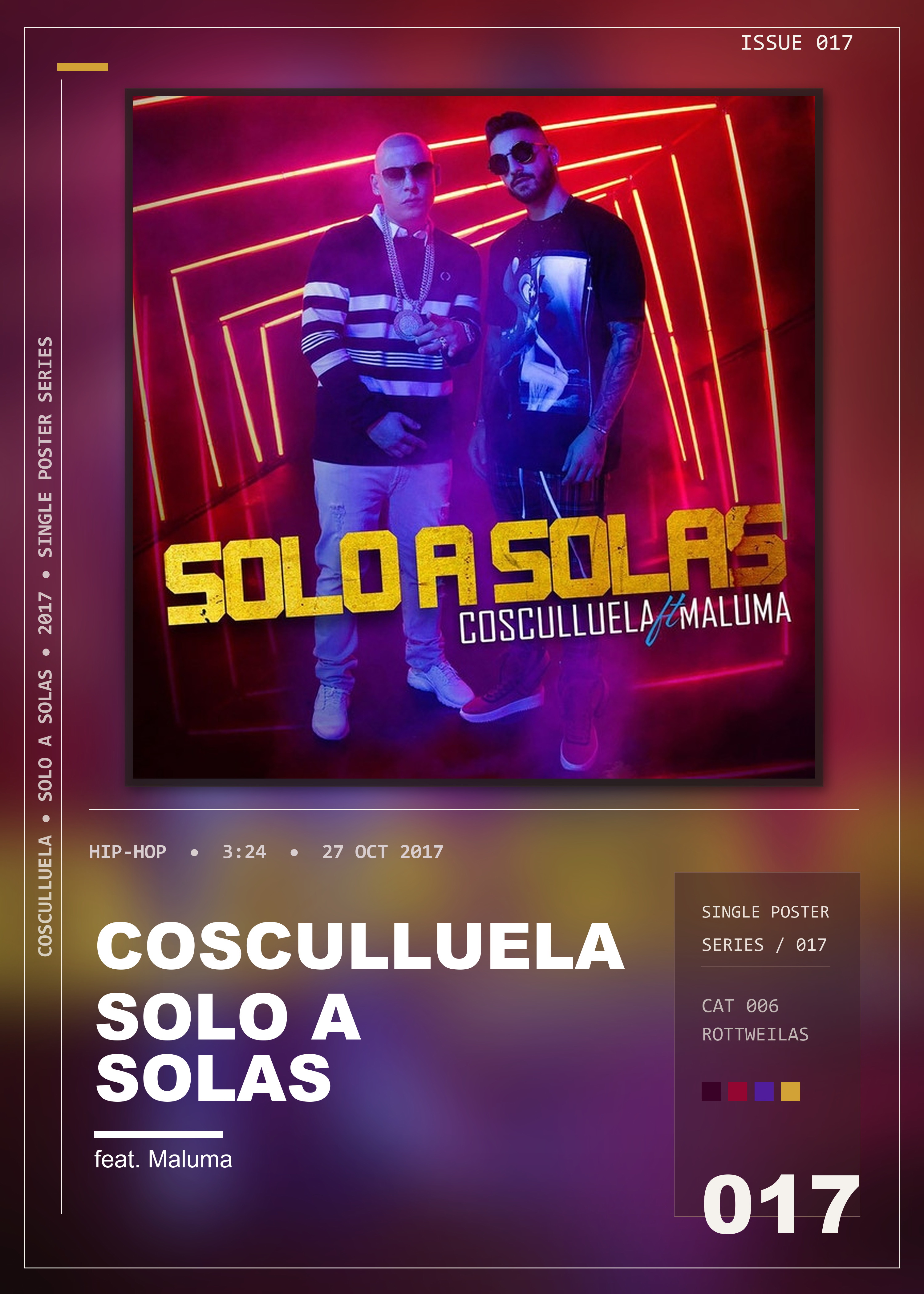 Music poster: Cosculluela - Solo a Solas feat Maluma