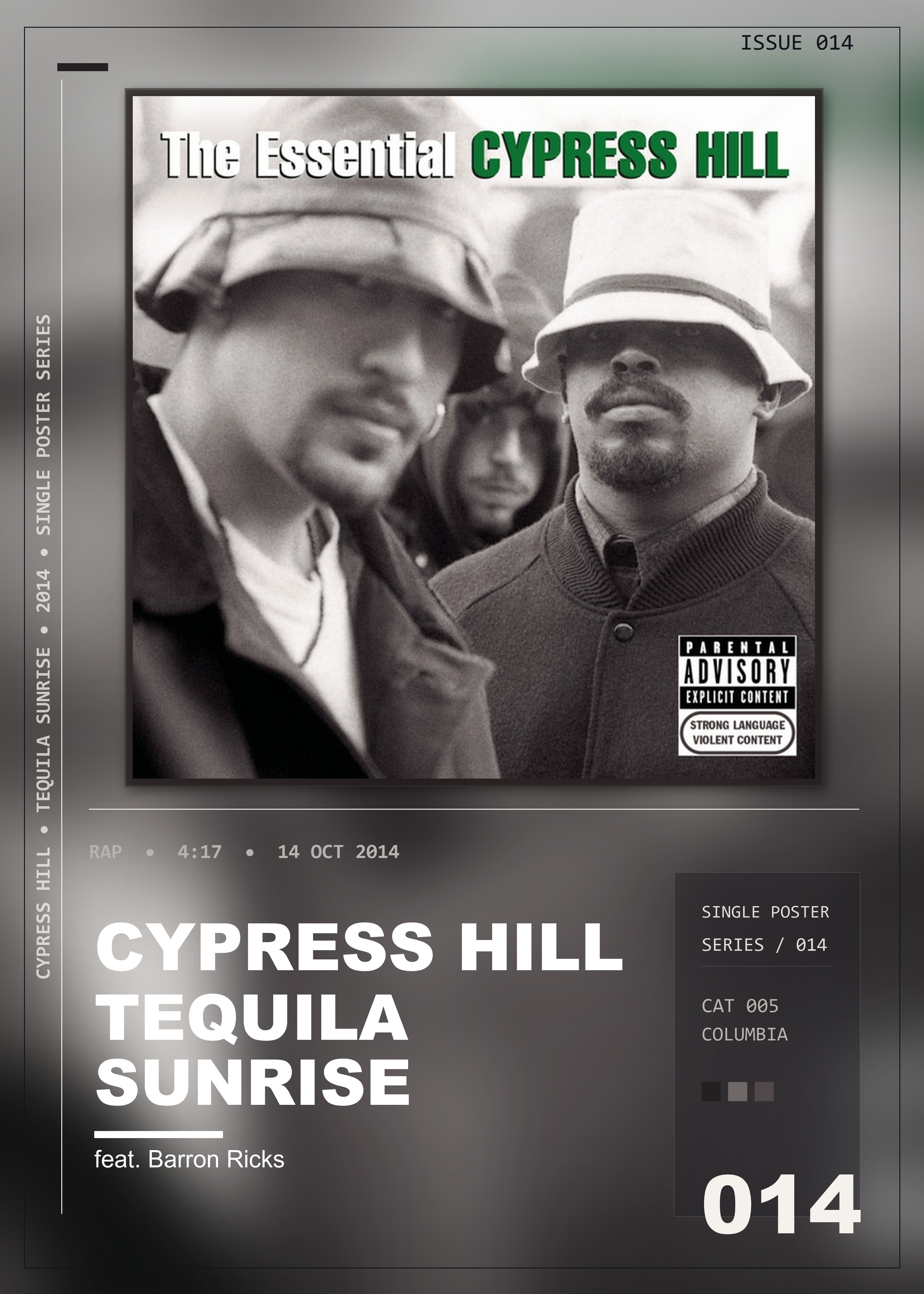 Music poster: Cypress Hill - Tequila Sunrise feat Barron Ricks