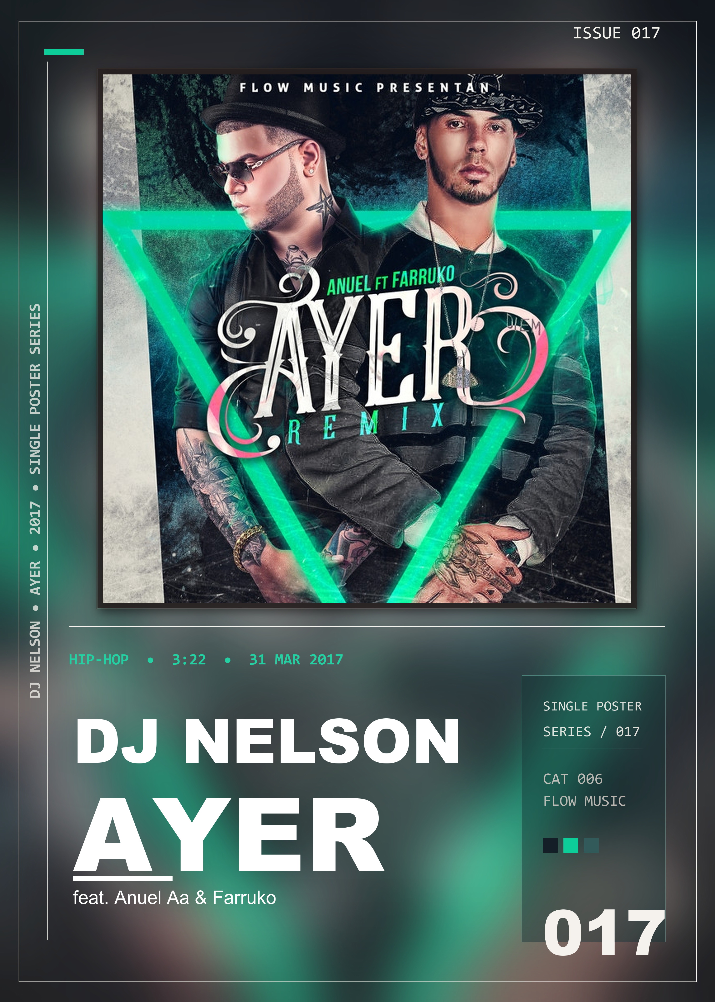 Music poster: DJ Nelson - Ayer remix feat Anuel Aa Farruko