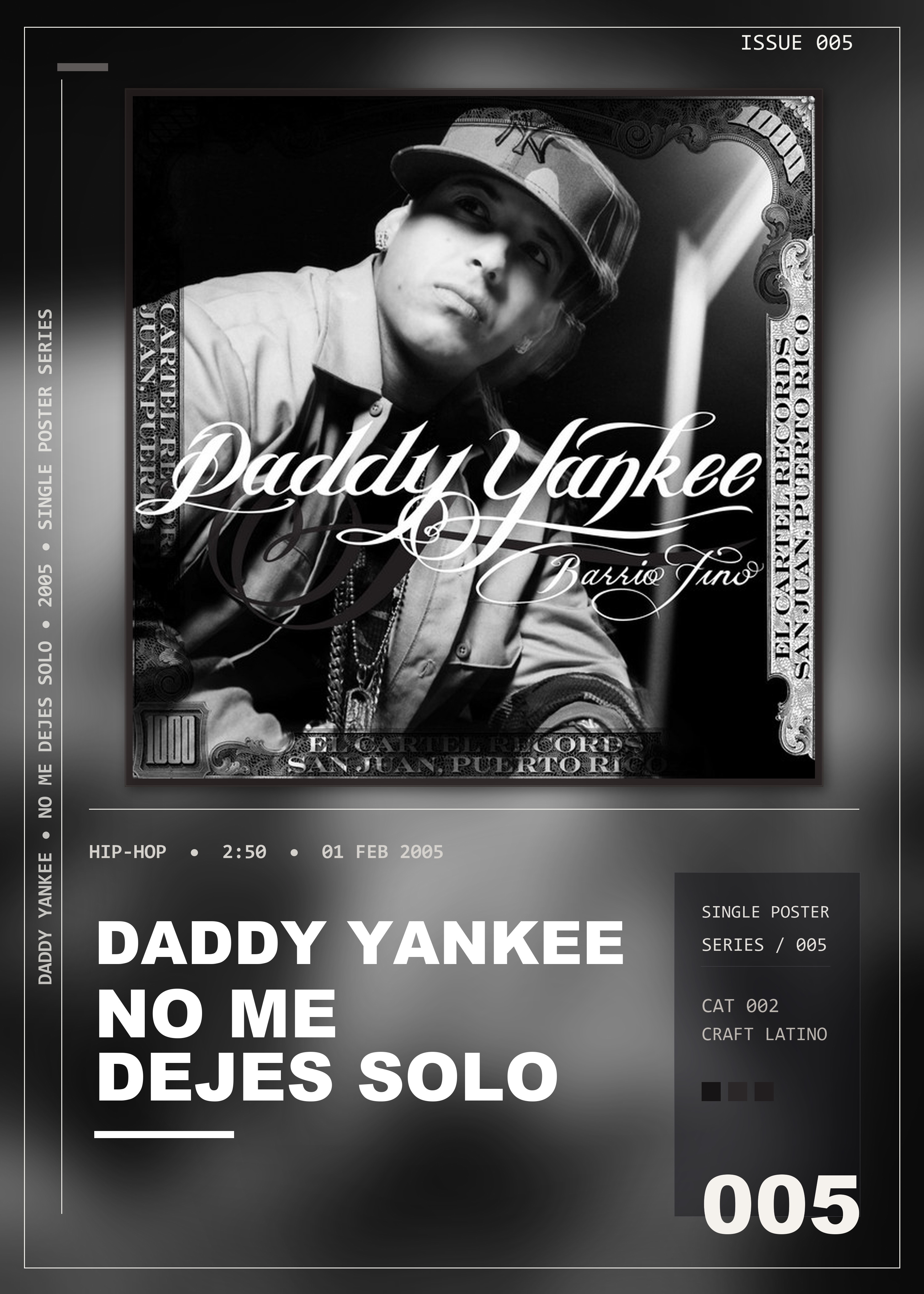Music poster: Daddy Yankee - No Me Dejes Solo