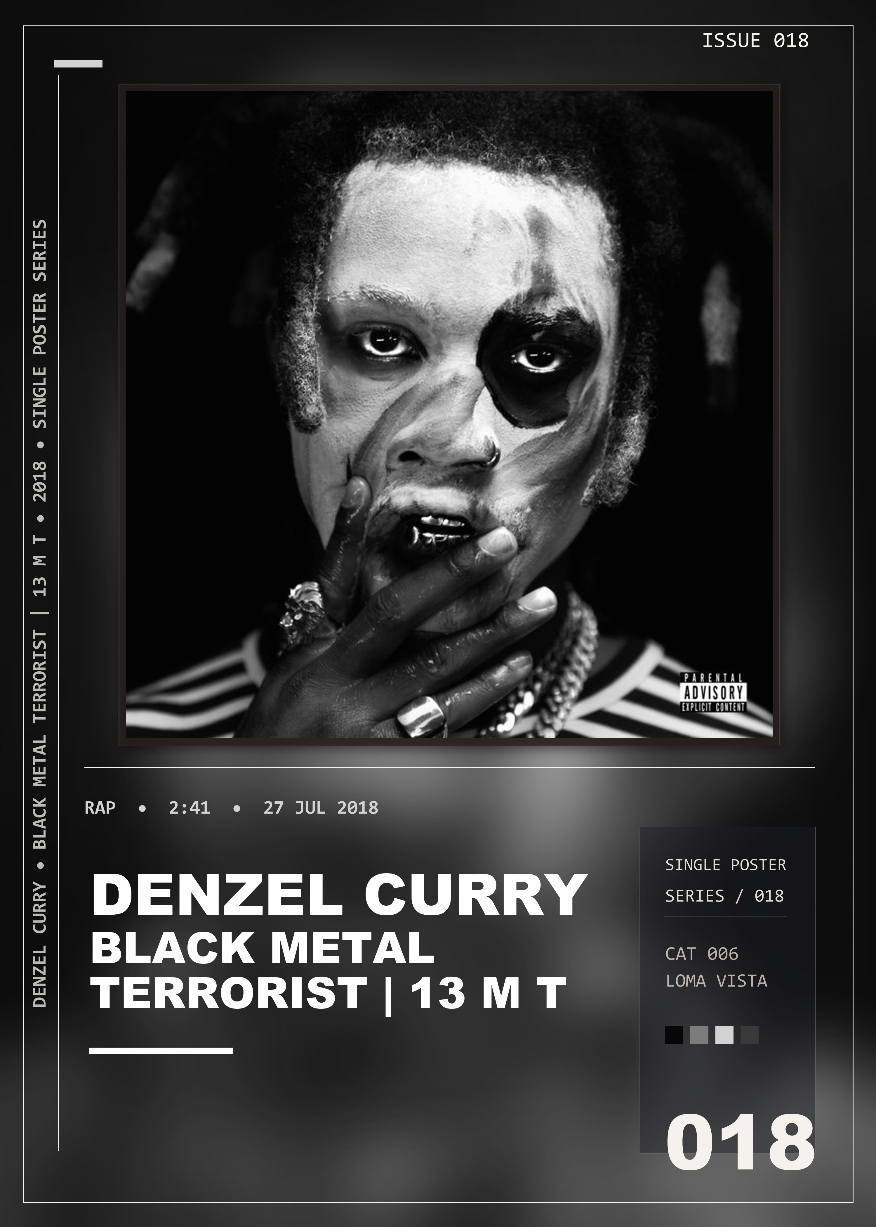 Music poster: Denzel Curry - BLACK METAL TERRORIST 13 M T