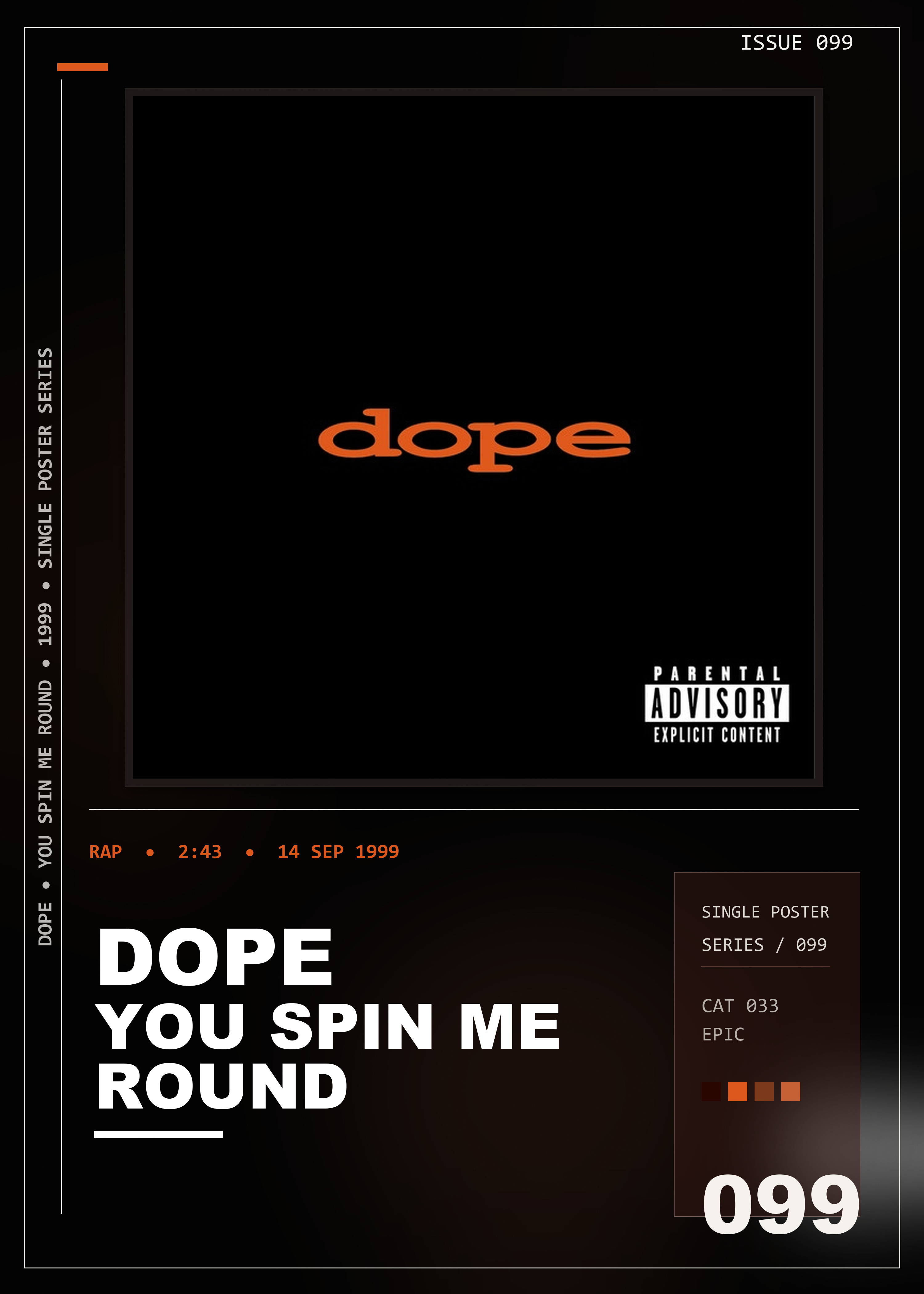 Music poster: Dope - You Spin Me Round Like A Record