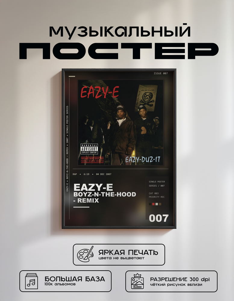 Music poster: Eazy-E - Boyz-N-The-Hood - Remix